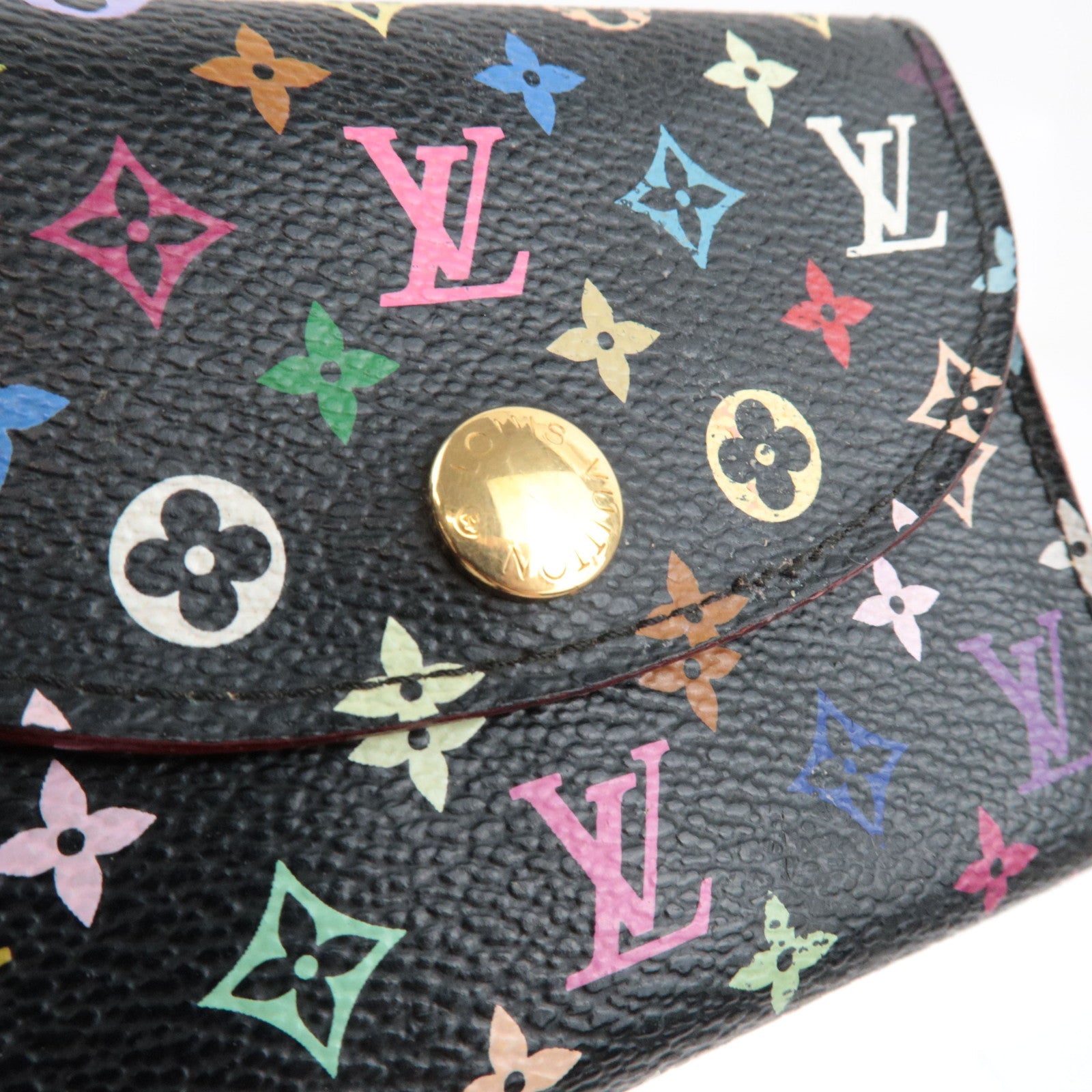 Louis Vuitton Monogram Multicolor Envelope Carte De Visite Wallet Noir M66558 CA2038