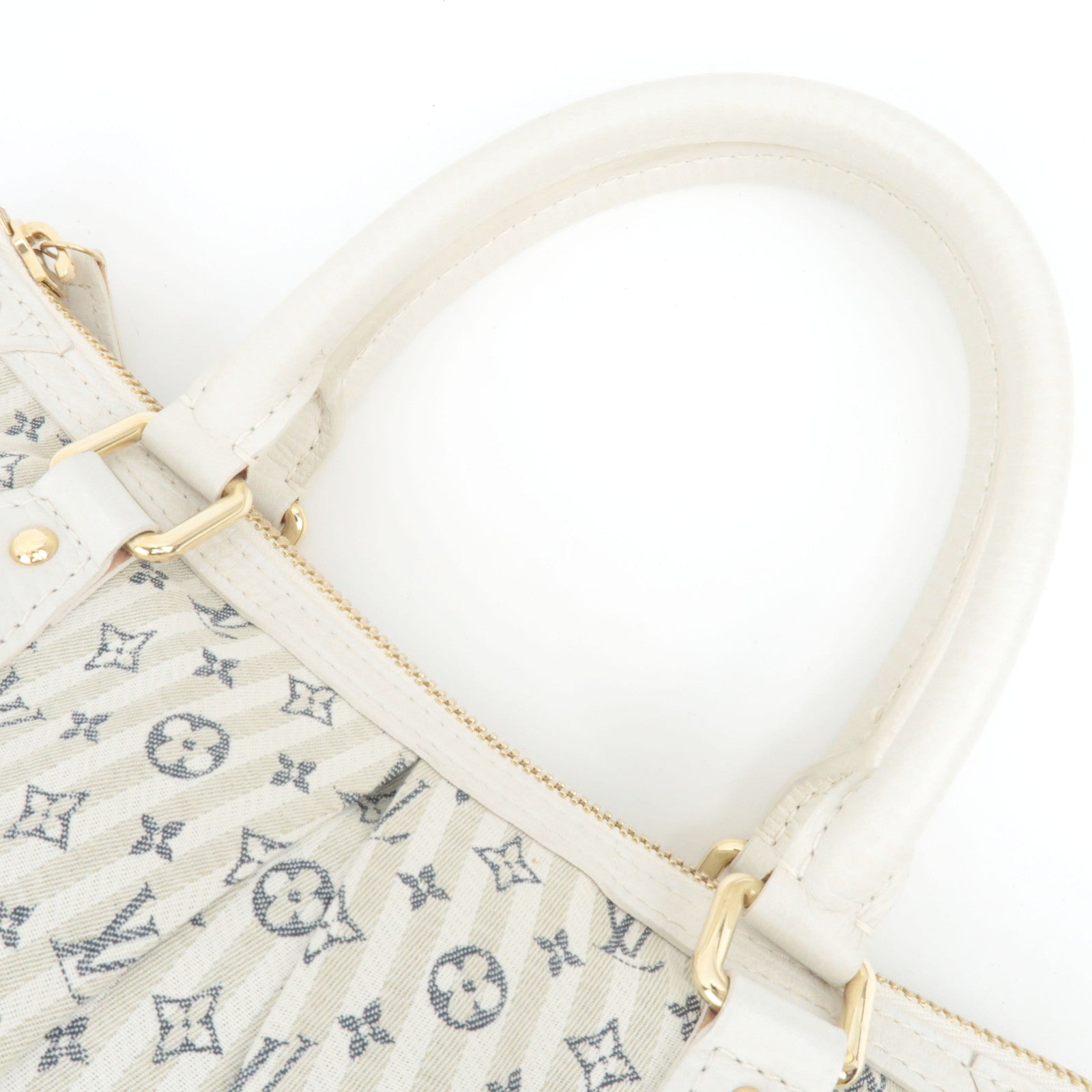 Louis Vuitton Monogram Mini Lin Marina PM 2Way Hand Bag Blue M95494 SR4057 *Strap