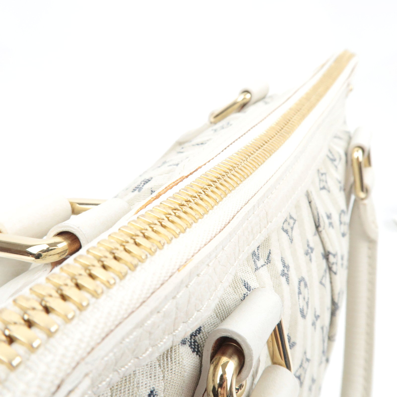 Louis Vuitton Monogram Mini Lin Marina PM 2Way Hand Bag Blue M95494 SR4057 *Strap