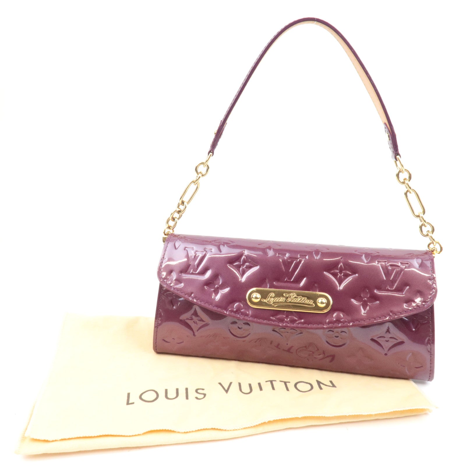 Louis Vuitton Monogram Vernis Sunset Boulevard Shoulder bag Violet M93571 TH3068 *Dust bag