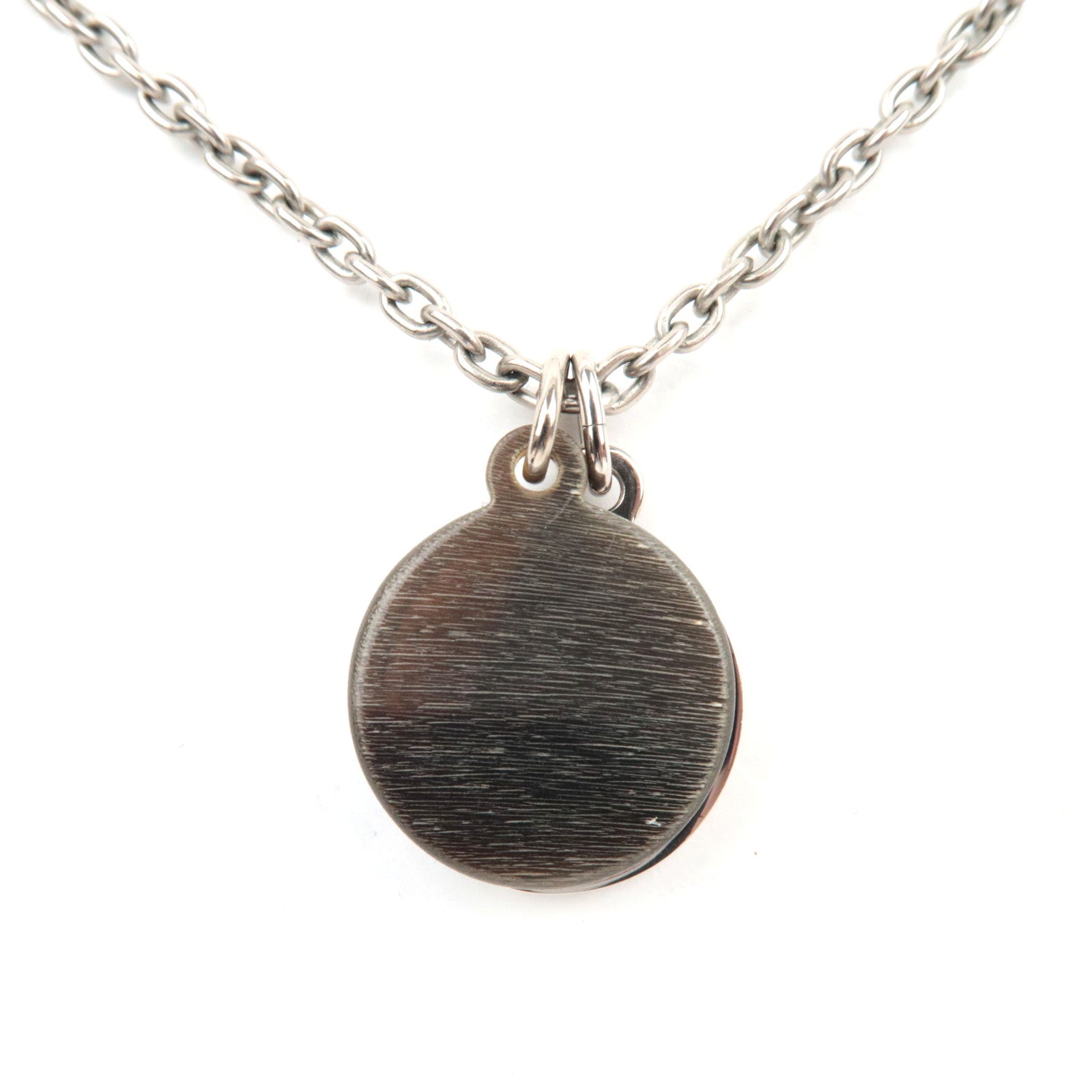 HERMES Carousel Necklace Length 48cm Metal Buffalo Horn Silver Black *Box, Dust bag