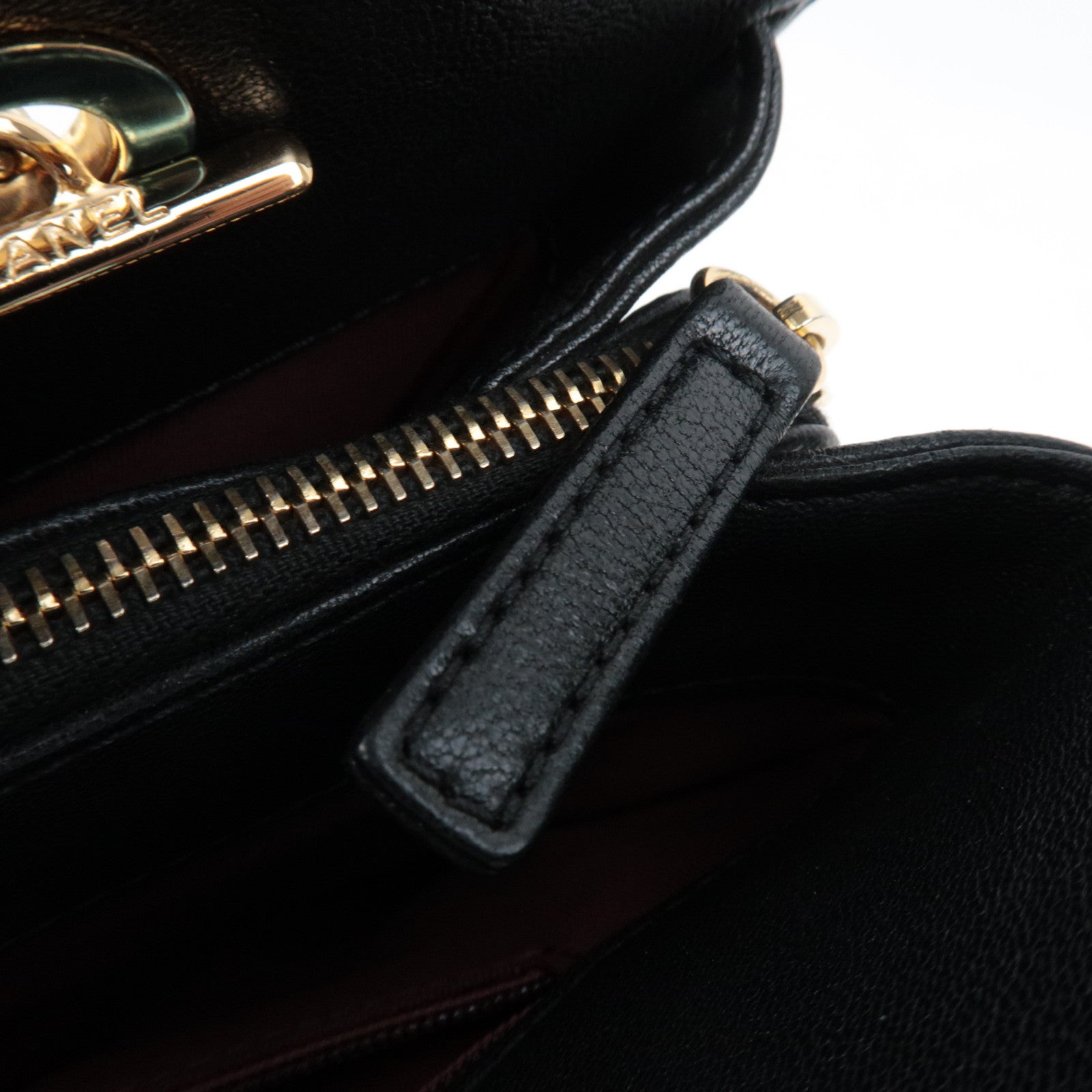 CHANEL Matelasse Chain Tote Bag Lambskin Black Gold HDW 23107851