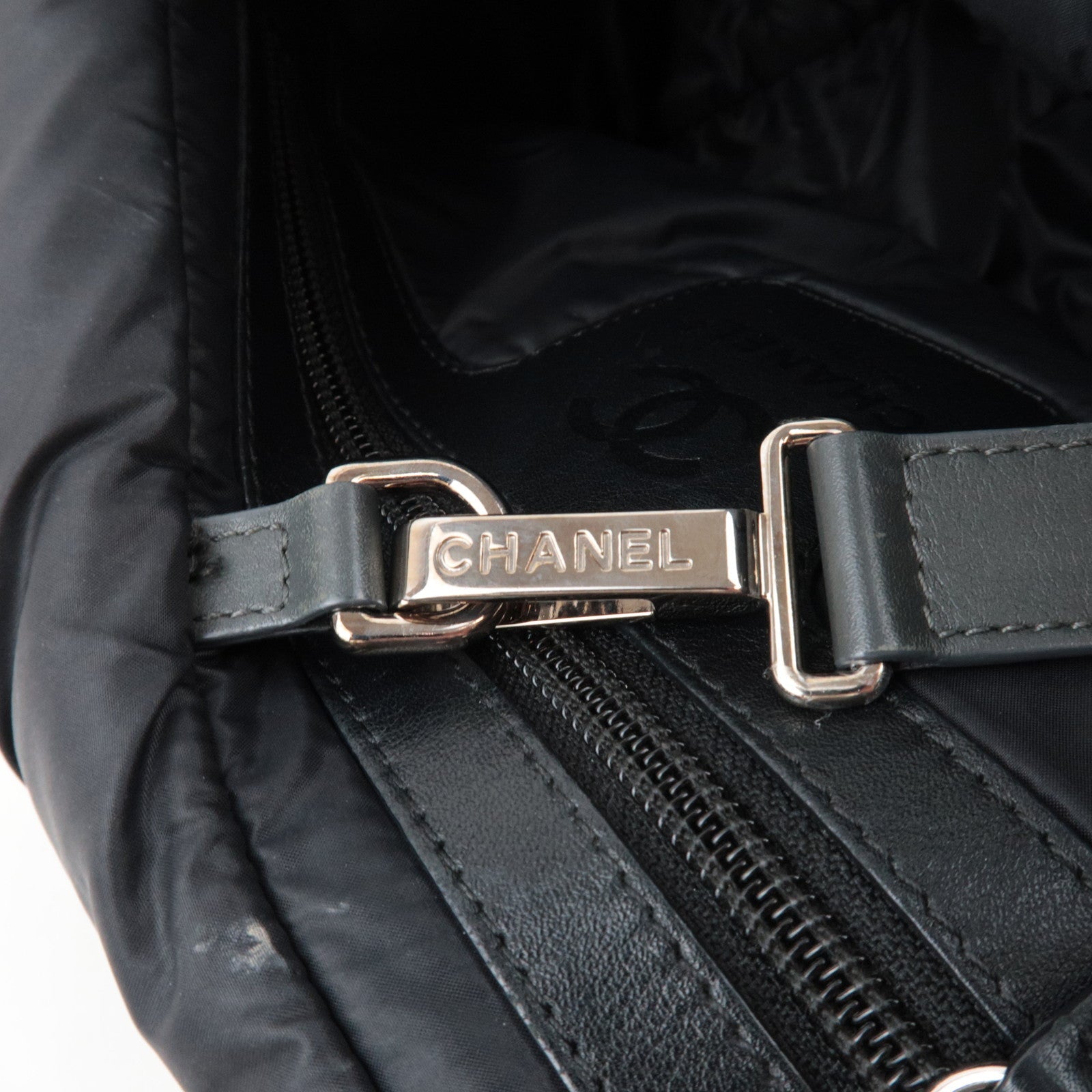 CHANEL Coco Cocoon Tote Bag Nylon Khaki Black A48610 *Dust bag