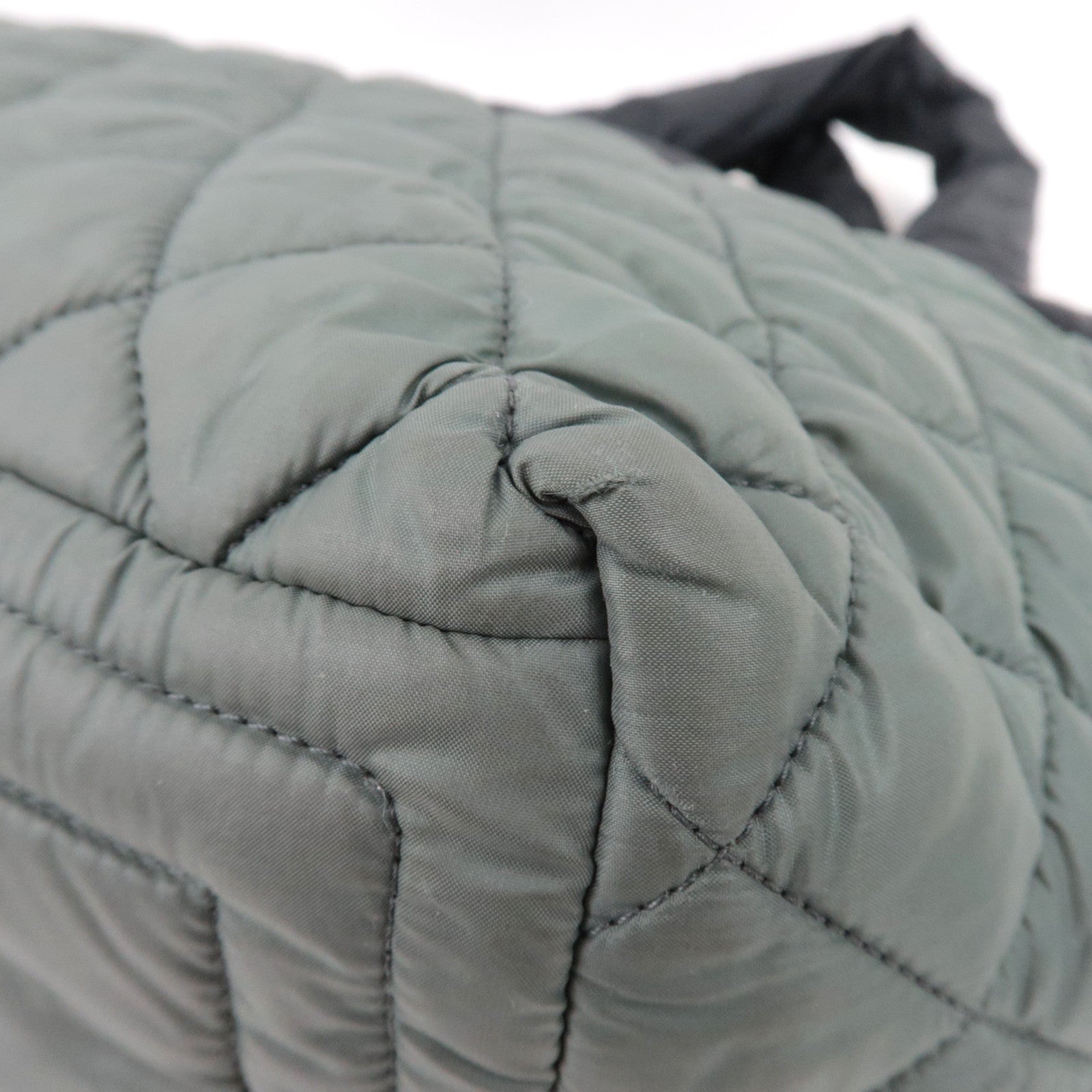 CHANEL Coco Cocoon Tote Bag Nylon Khaki Black A48610 *Dust bag