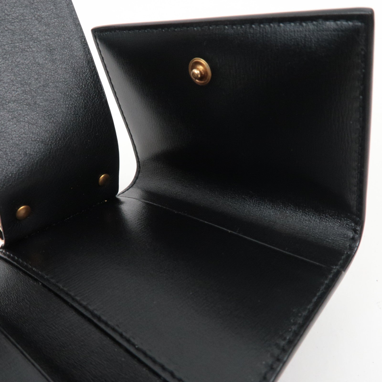 Saint Laurent 6 Rings Key Case Leather Black 654227