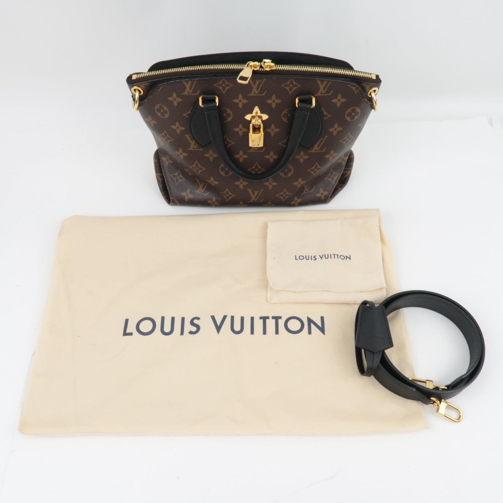 Louis Vuitton Monogram Flower Zip Tote Bag PM Hand Bag M44351 MI4188 *Dust bag, Strap, Key Lock, Clochette