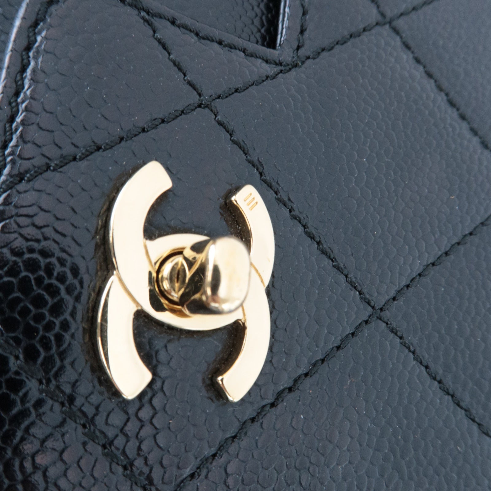 CHANEL Matelasse Chain Shoulder Bag Caviar Skin Black Gold HDW 6869839 *Box, Dust bag