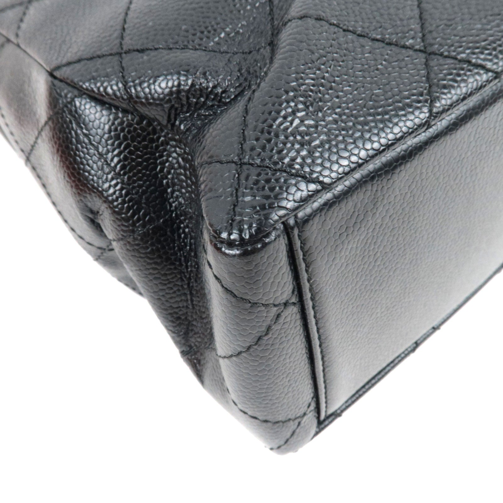 CHANEL Matelasse Chain Shoulder Bag Caviar Skin Black Gold HDW 6869839 *Box, Dust bag