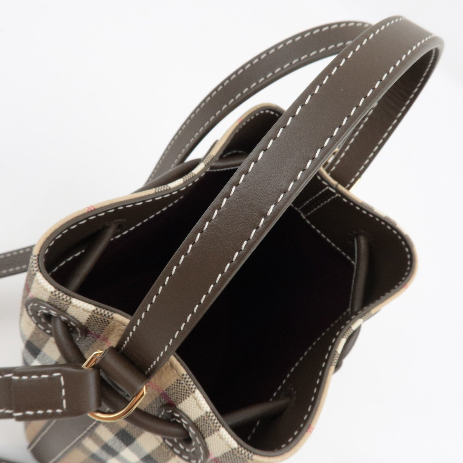 BURBERRY Nova Plaid 2Way Shoulder Bag PVC Leather Beige *Dust bag