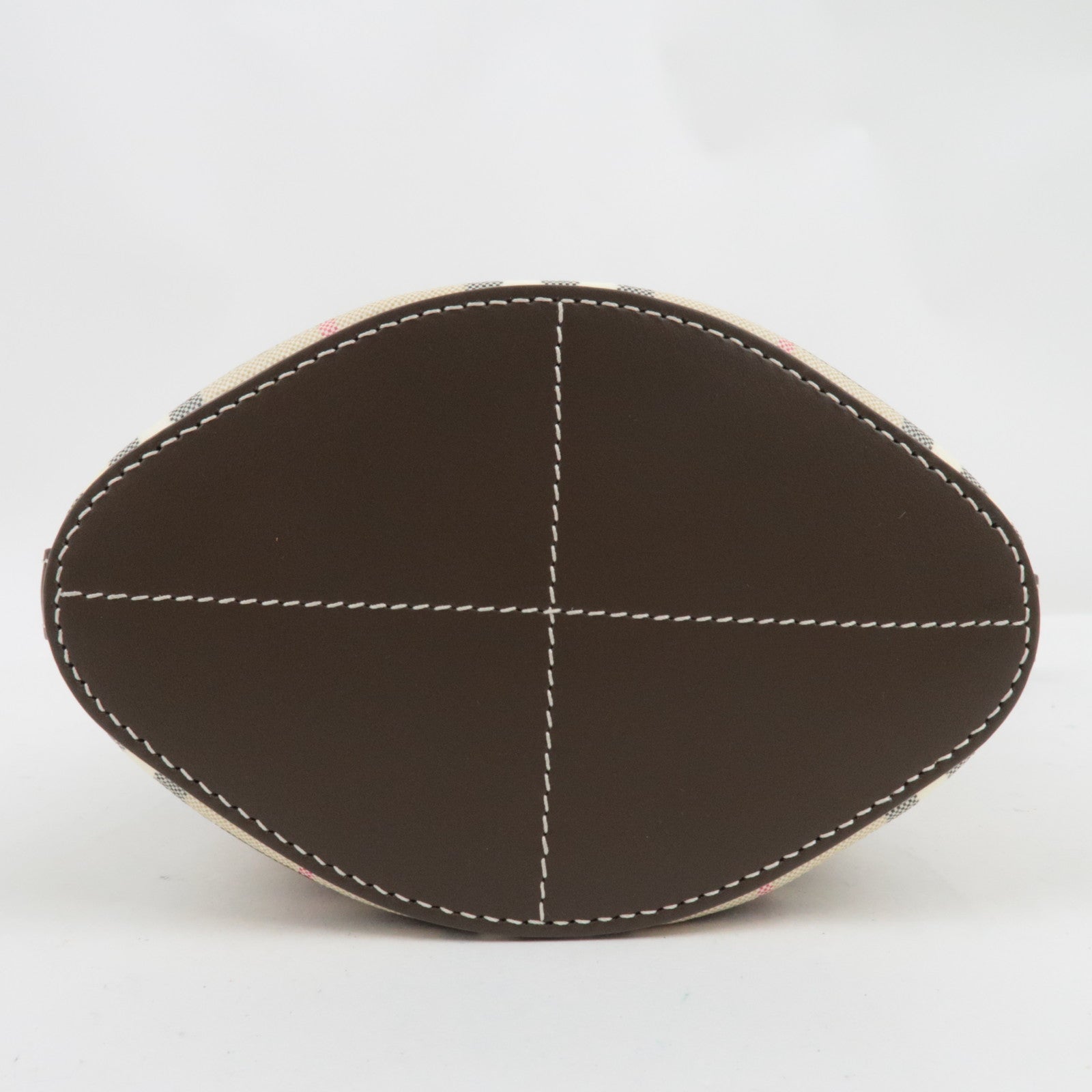 BURBERRY Nova Plaid 2Way Shoulder Bag PVC Leather Beige *Dust bag