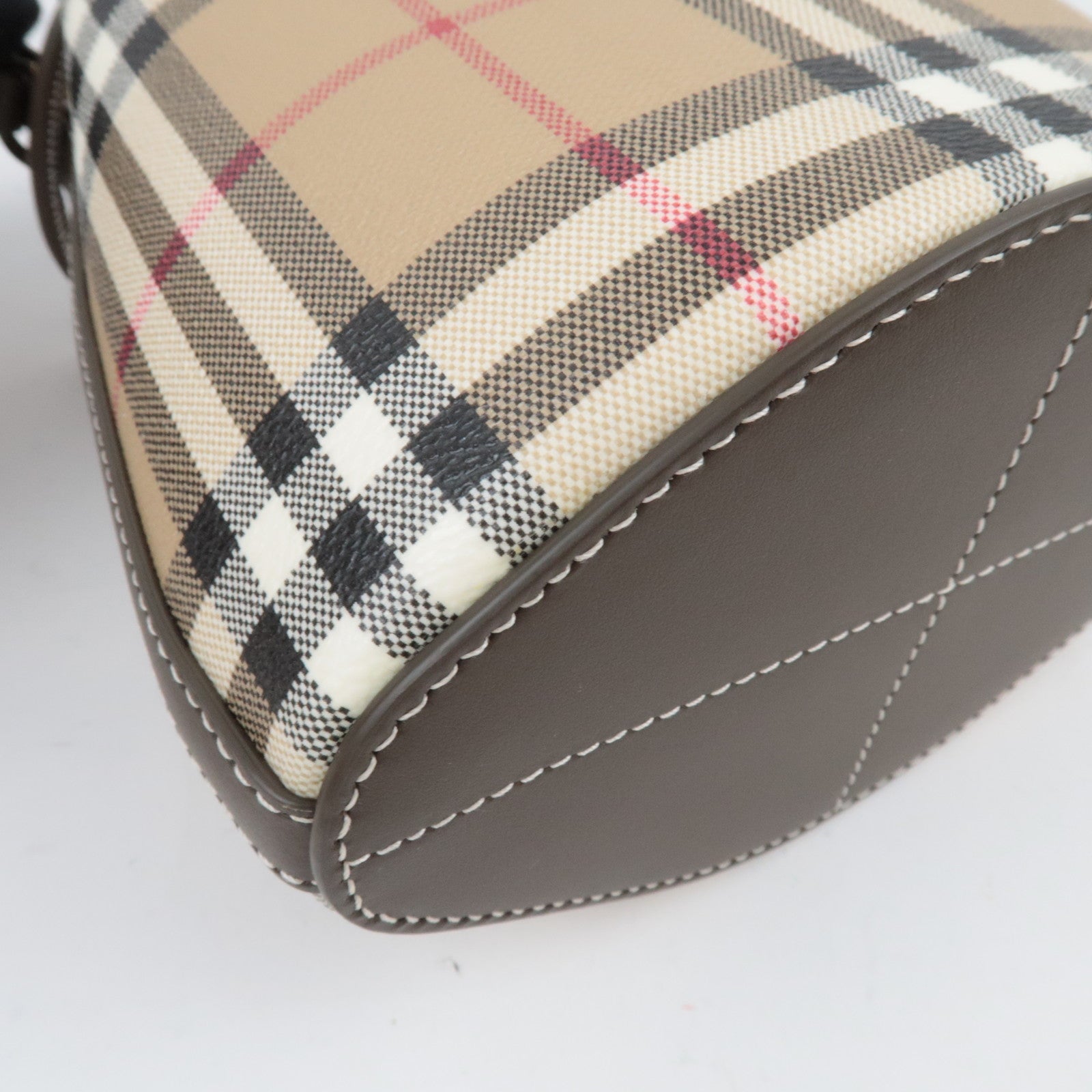 BURBERRY Nova Plaid 2Way Shoulder Bag PVC Leather Beige *Dust bag