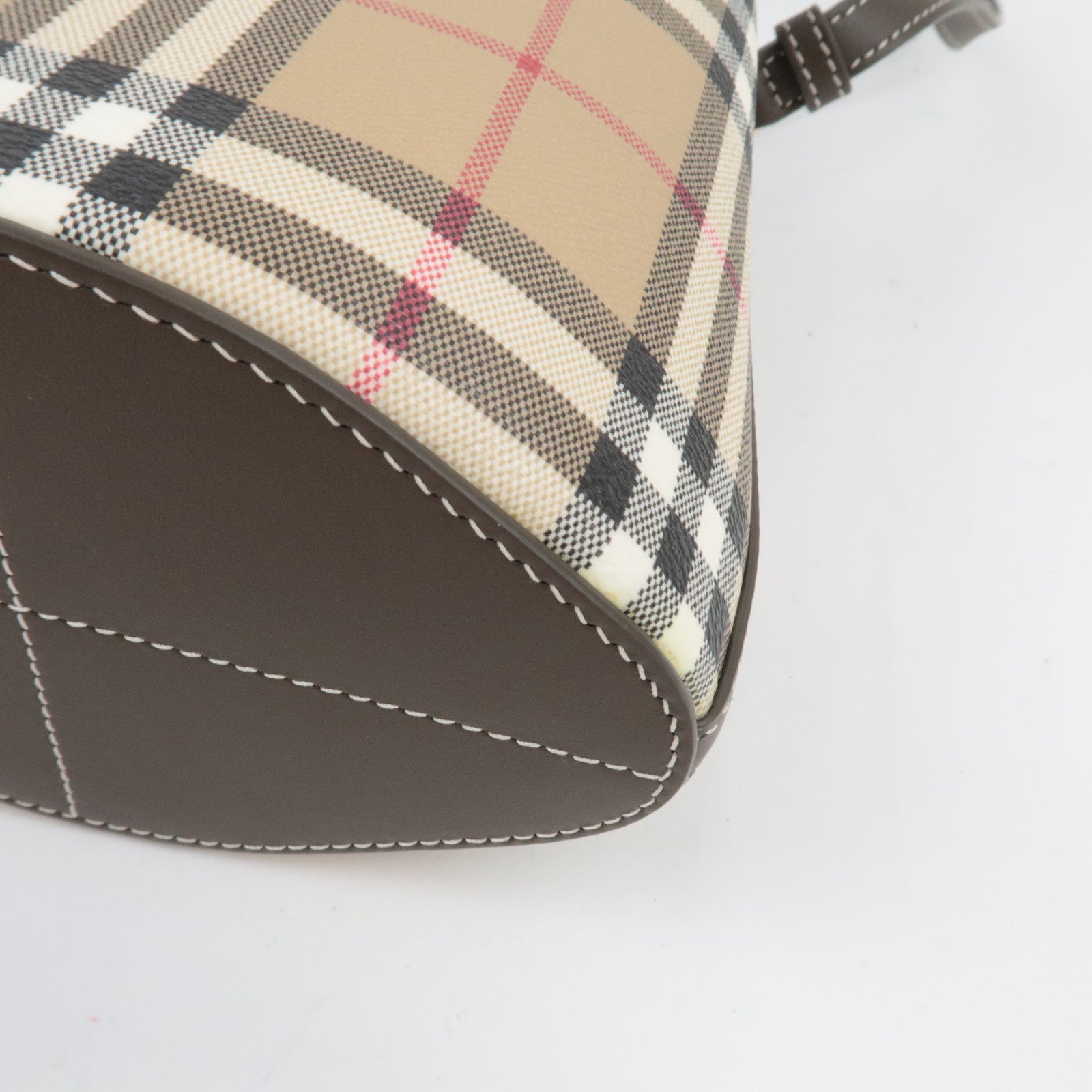 BURBERRY Nova Plaid 2Way Shoulder Bag PVC Leather Beige *Dust bag