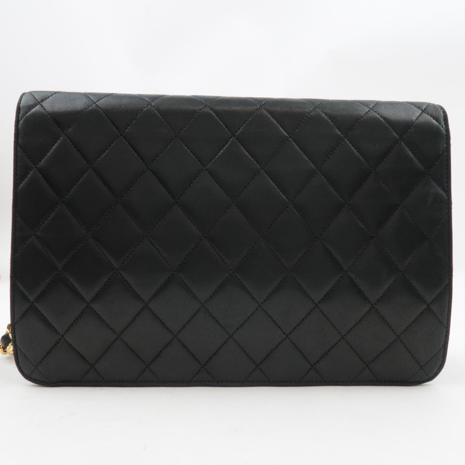 CHANEL Matelasse 25 Single Flap Chain Shoulder Bag Lambskin Black Gold HDW 4624662 *Box, G card