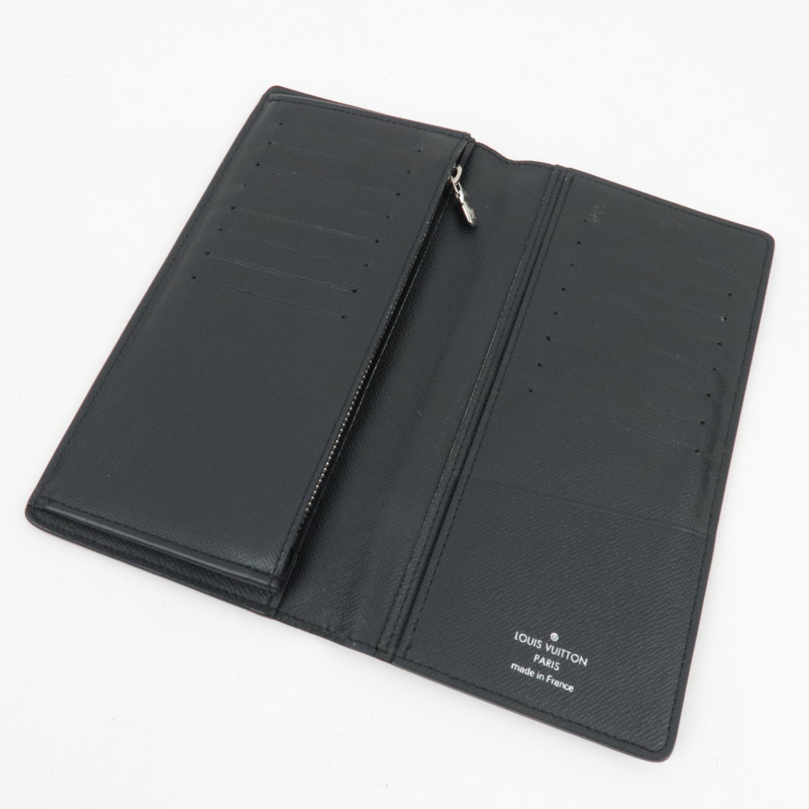 Louis Vuitton Taiga Portefeuille Brazza Long Wallet Noir M30501 RFID