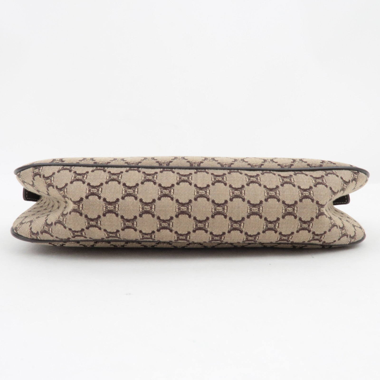 CELINE Paris Macadam Handbag Canvas Leather Beige Brown