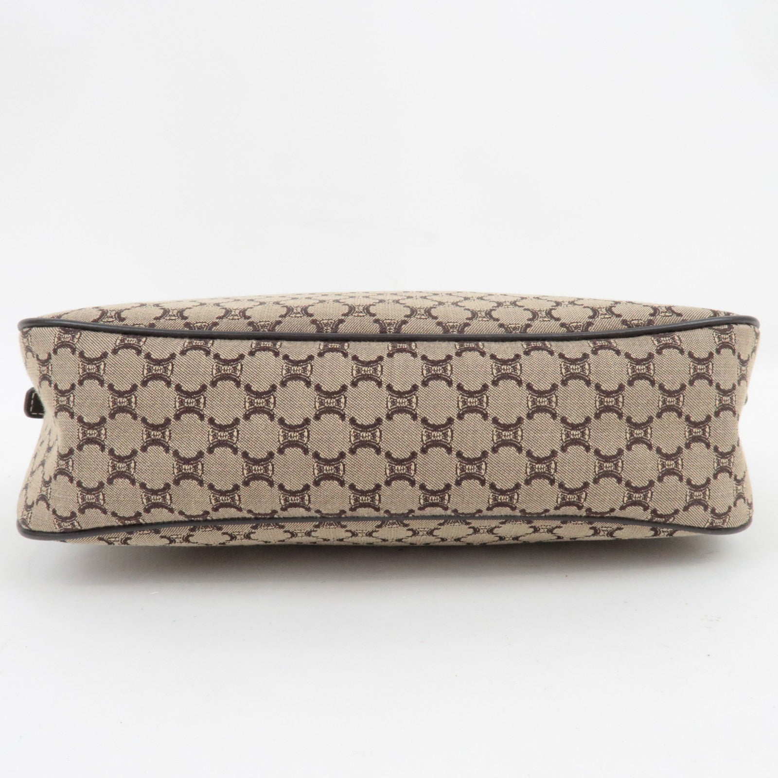 CELINE Paris Macadam Handbag Canvas Leather Beige Brown