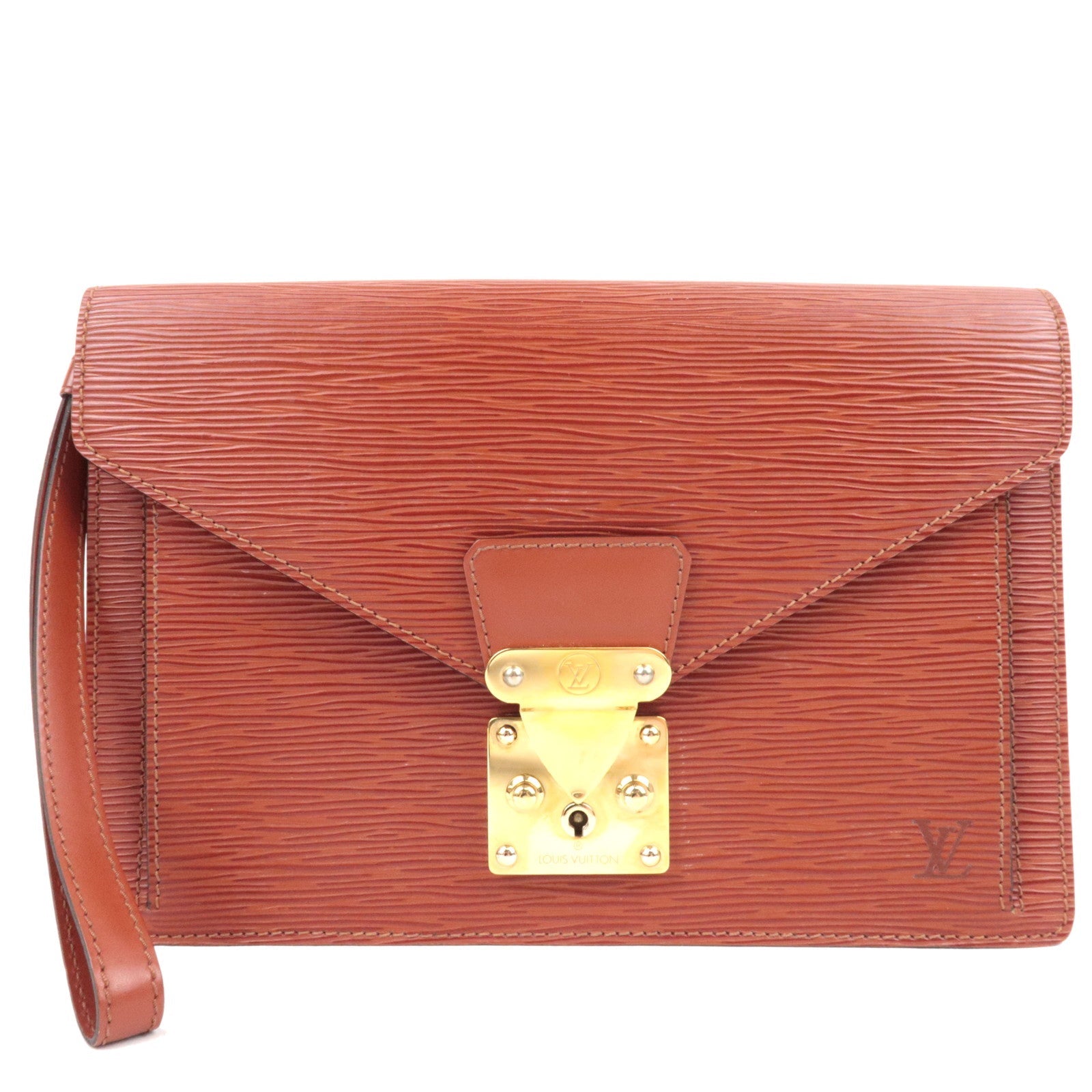 Louis Vuitton Epi Sellier Dragonne Clutch Bag Kenya Brown M52613 TH0947 *Keys77277