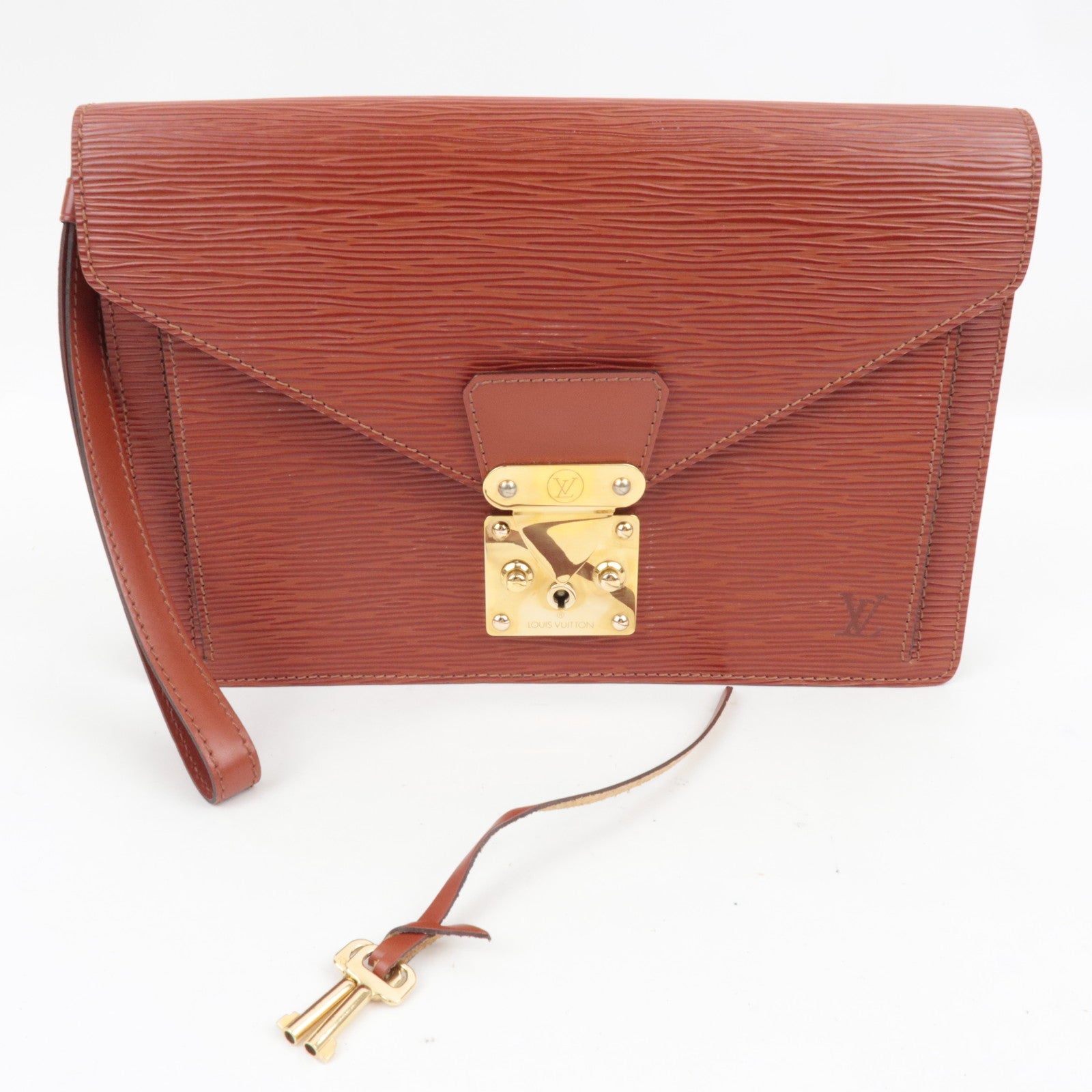 Louis Vuitton Epi Sellier Dragonne Clutch Bag Kenya Brown M52613 TH0947 *Keys