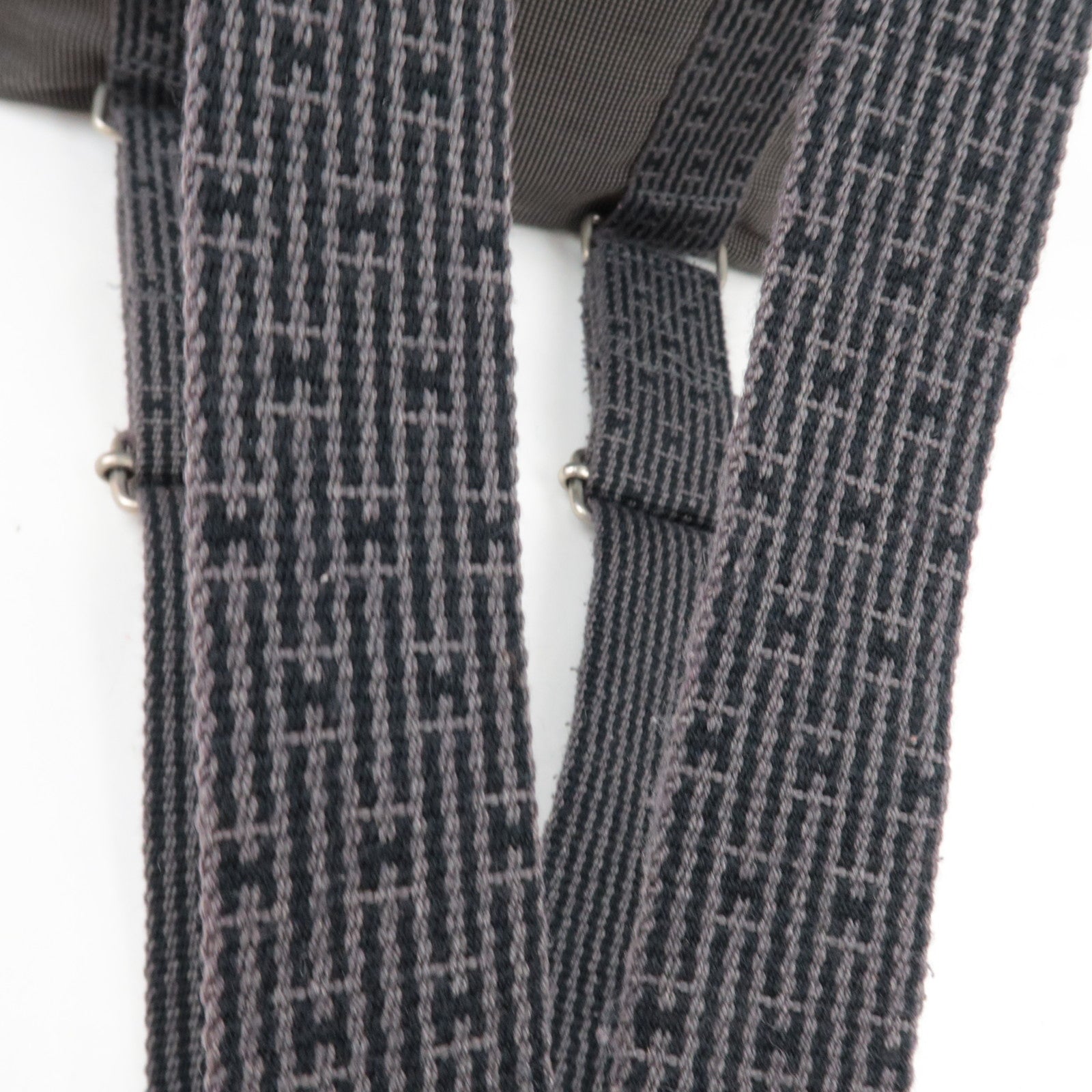 HERMES Her Line A Dos MM Backpack Nylon Canvas Gray *Lock