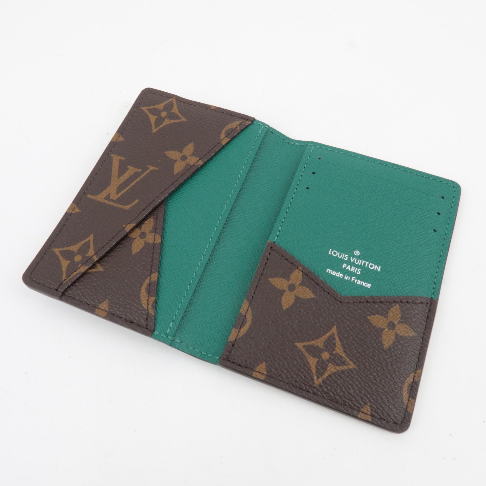 Louis Vuitton Monogram Macassar Organizer De Poche Card Case Borneo Green M12829 RFID