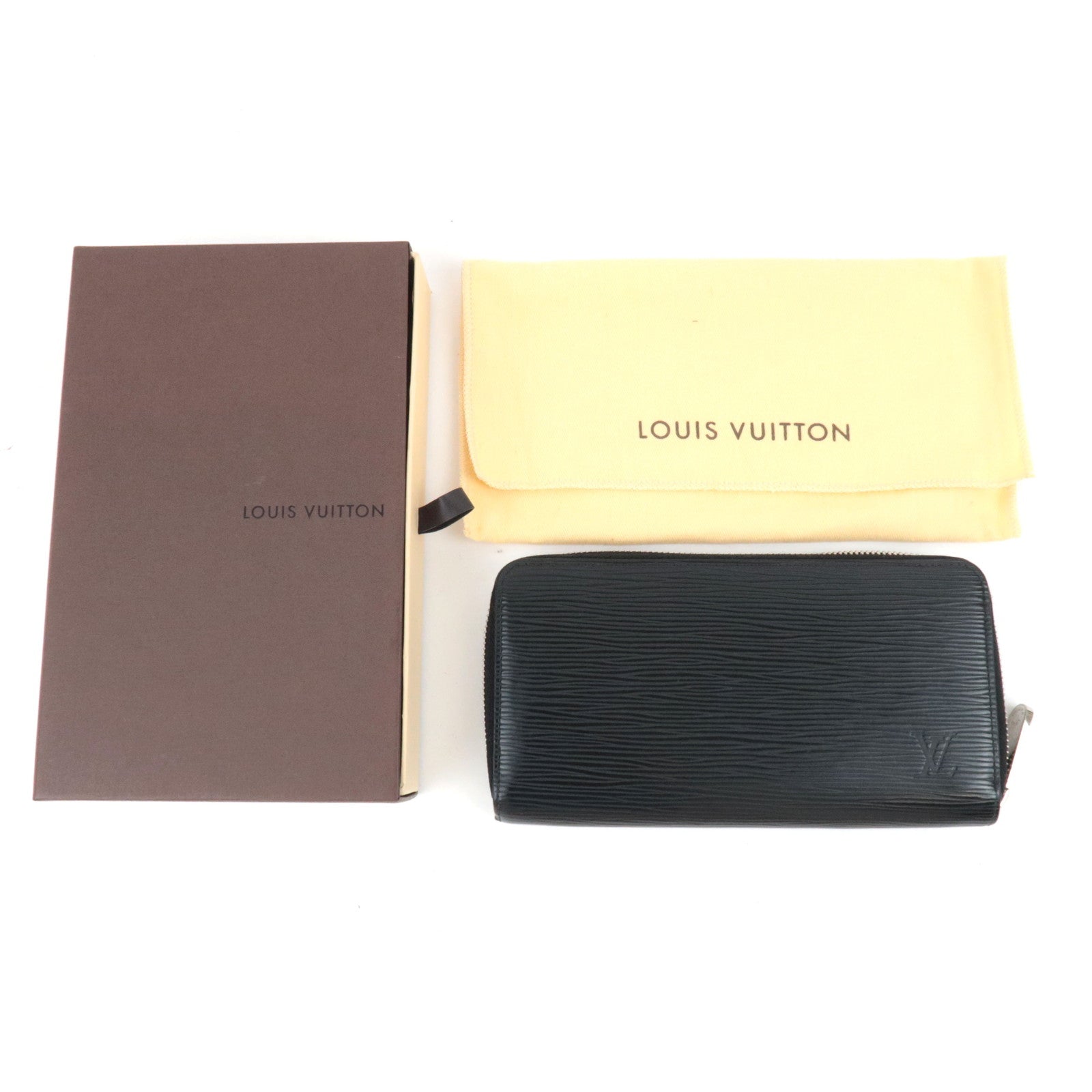 Louis Vuitton Epi Zippy Long Wallet Noir M60072 CA3172 *Box, Dust bag