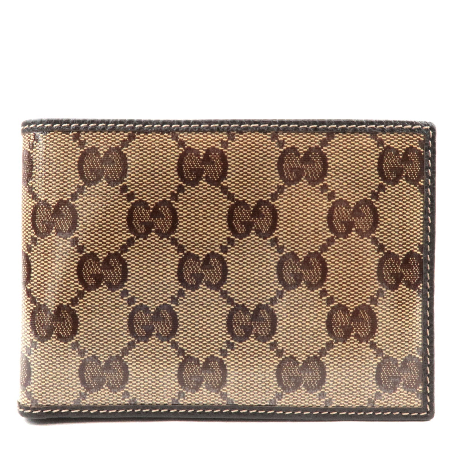 GUCCI GG Crystal Bi-Fold Wallet Beige Brown 292534 *Box, Dust bag77321