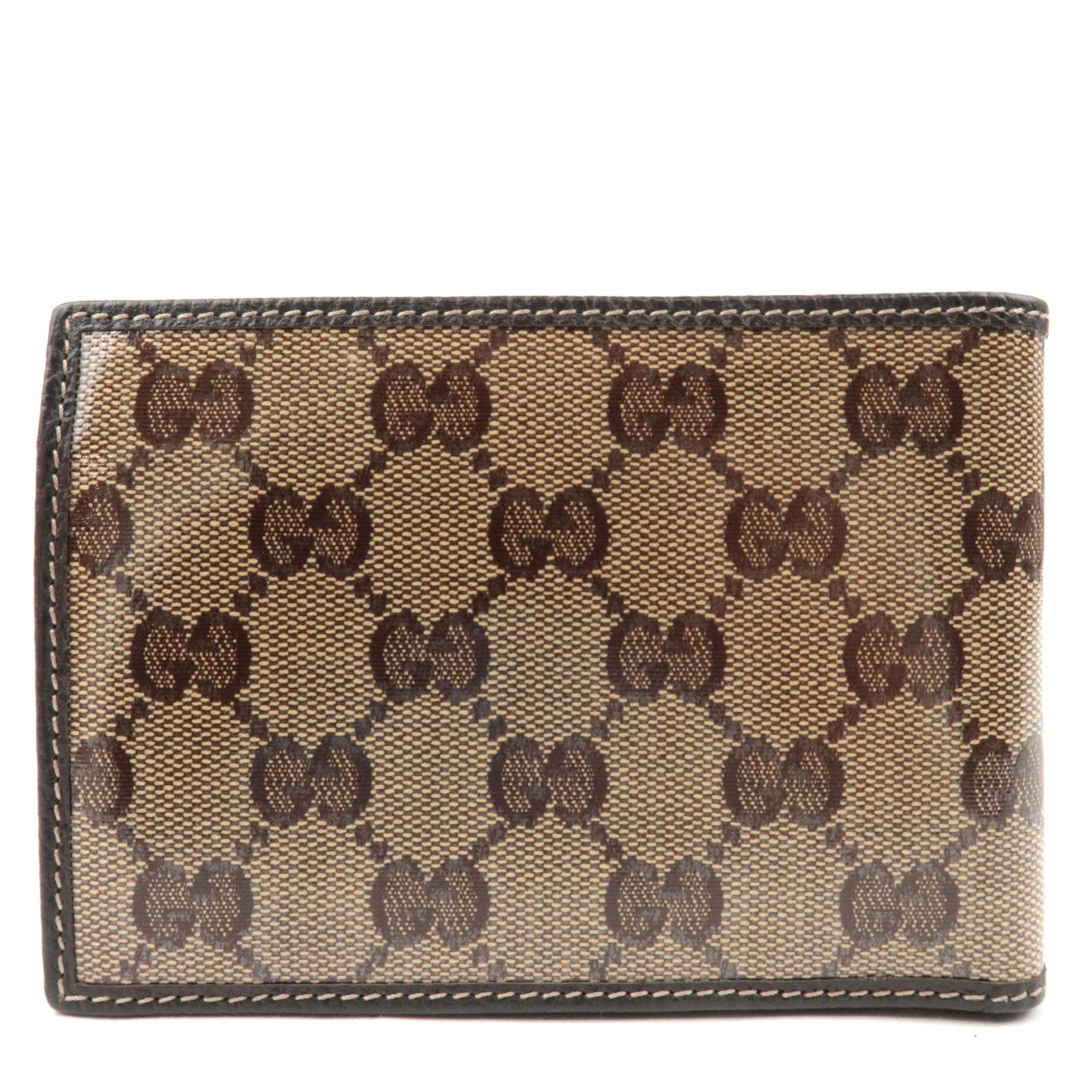 GUCCI GG Crystal Bi-Fold Wallet Beige Brown 292534 *Box, Dust bag