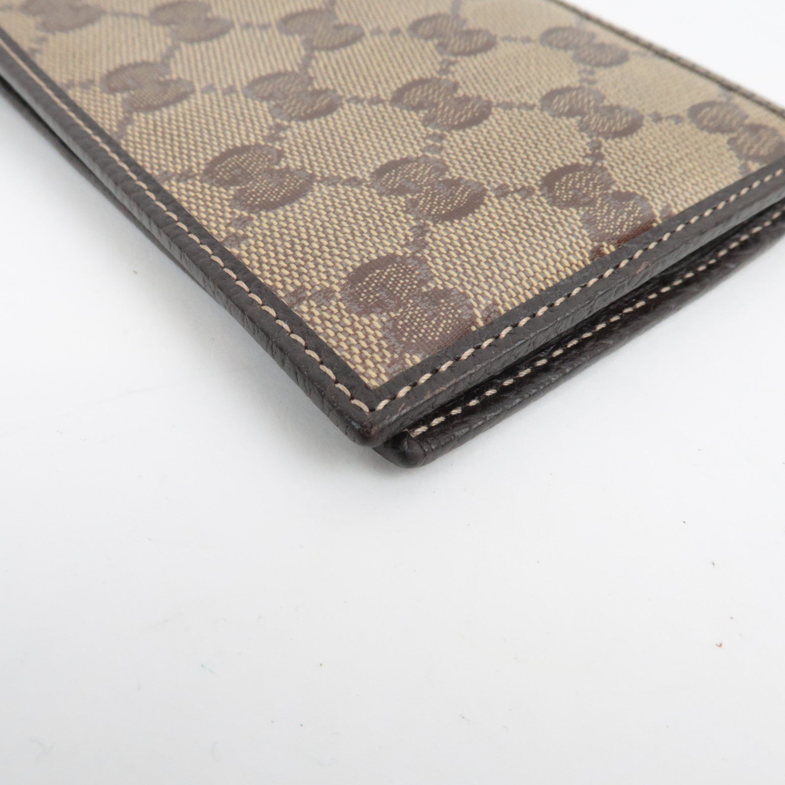 GUCCI GG Crystal Bi-Fold Wallet Beige Brown 292534 *Box, Dust bag