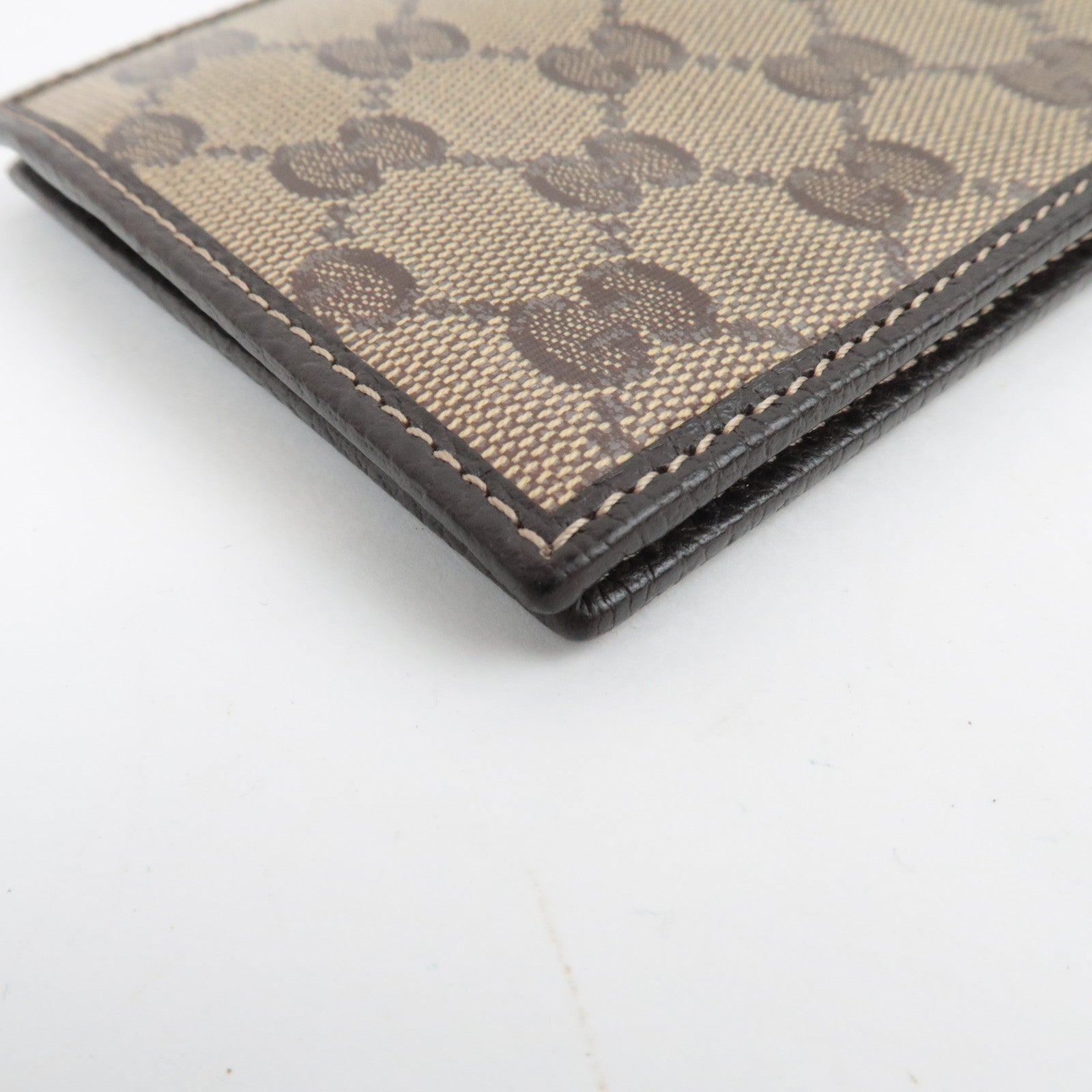 GUCCI GG Crystal Bi-Fold Wallet Beige Brown 292534 *Box, Dust bag