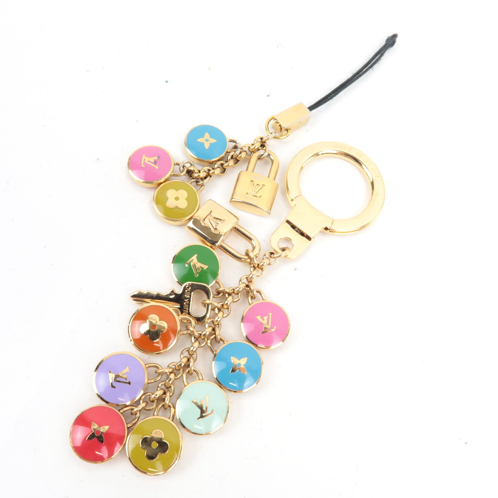 Louis Vuitton Set of 2 Porte Cles Pastille Bag Charm, Phone Strap Gold M65381 M65388 *Box, Dust bag