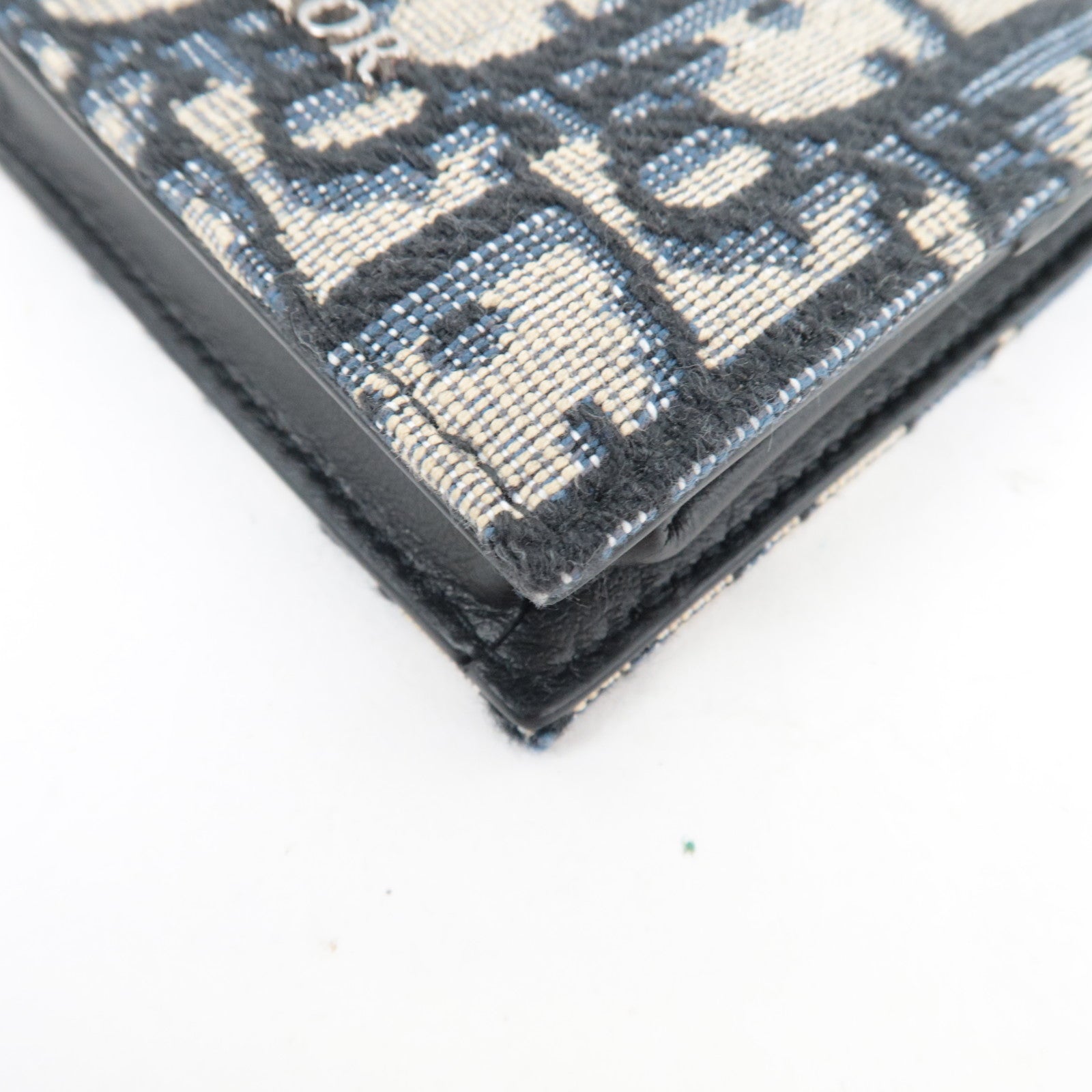 Christian Dior Oblique Trotter Coin Case Canvas Navy*Box, Dust bag