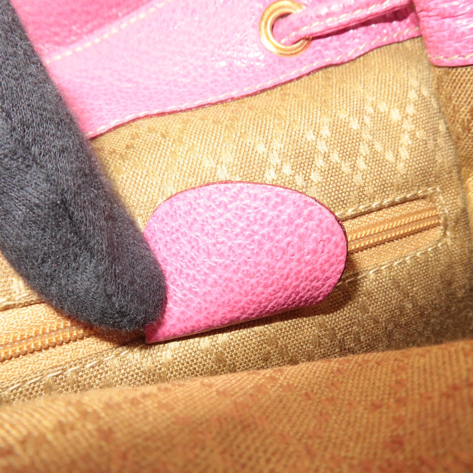 GUCCI Bamboo Backpack Suede Pink 003.1705