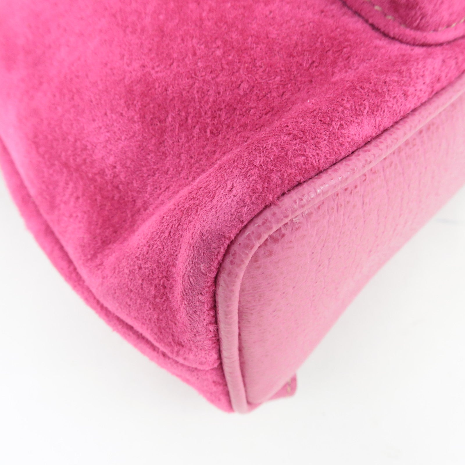 GUCCI Bamboo Backpack Suede Pink 003.1705