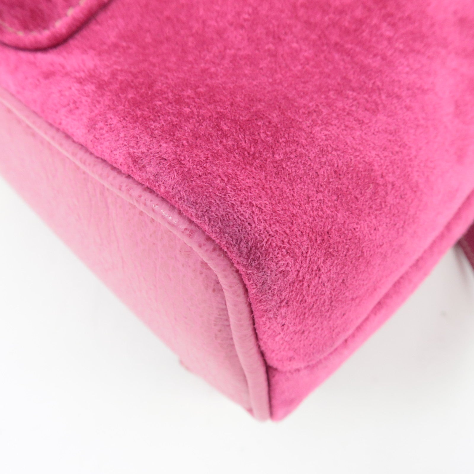 GUCCI Bamboo Backpack Suede Pink 003.1705