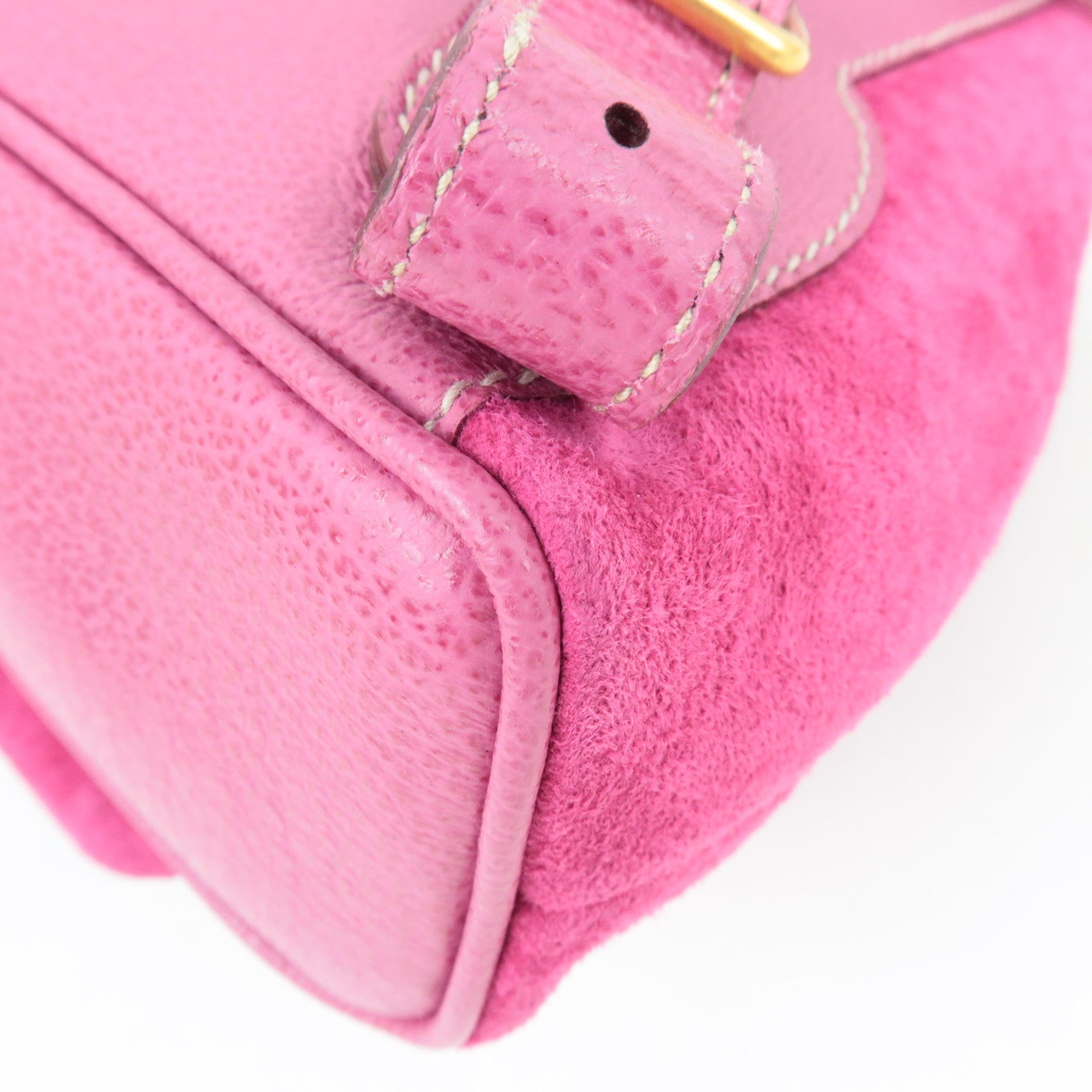 GUCCI Bamboo Backpack Suede Pink 003.1705