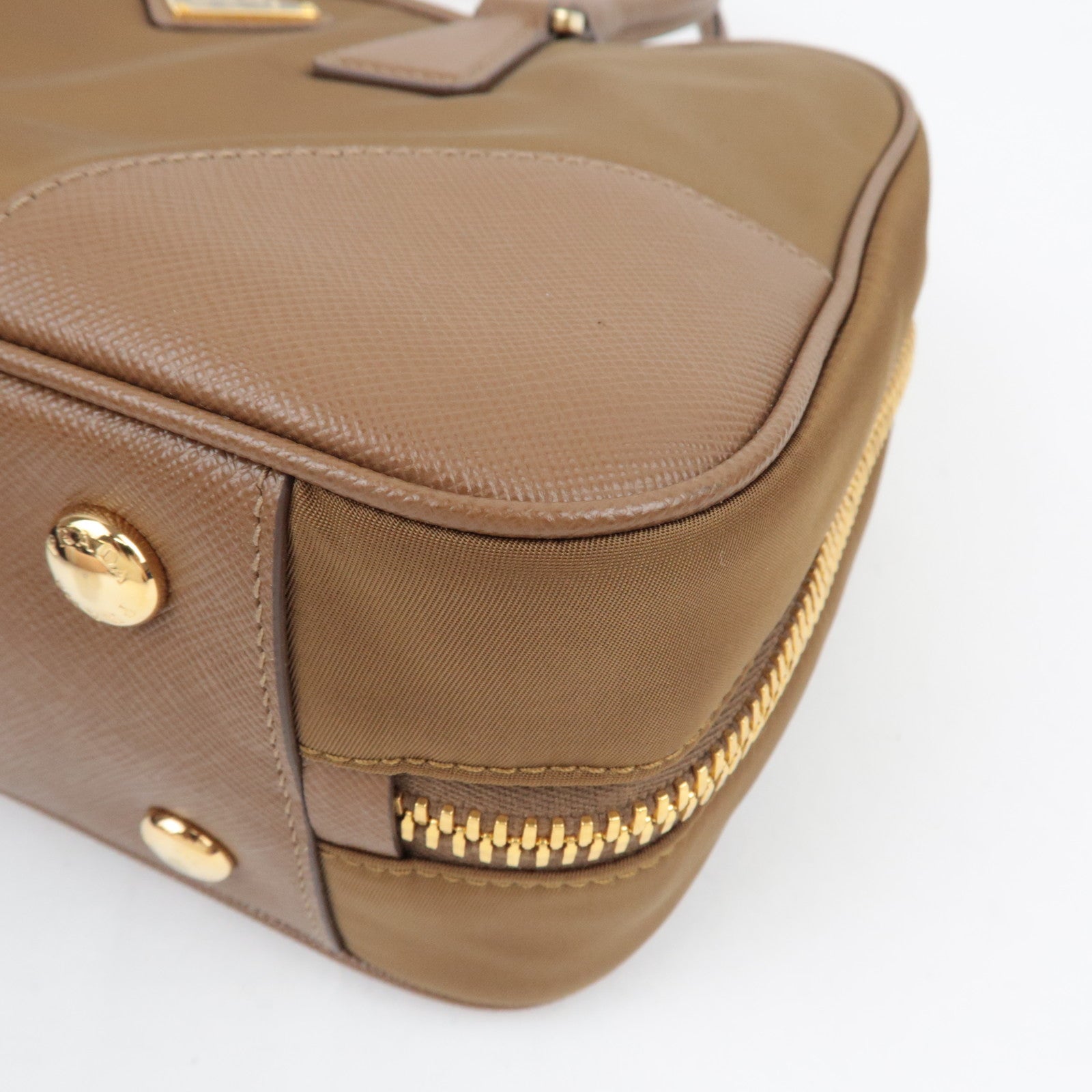 PRADA Re-Edition 1978 Medium 2Way Handbag Leather Beige 1BB115 *Strap, Clochette, Poignet