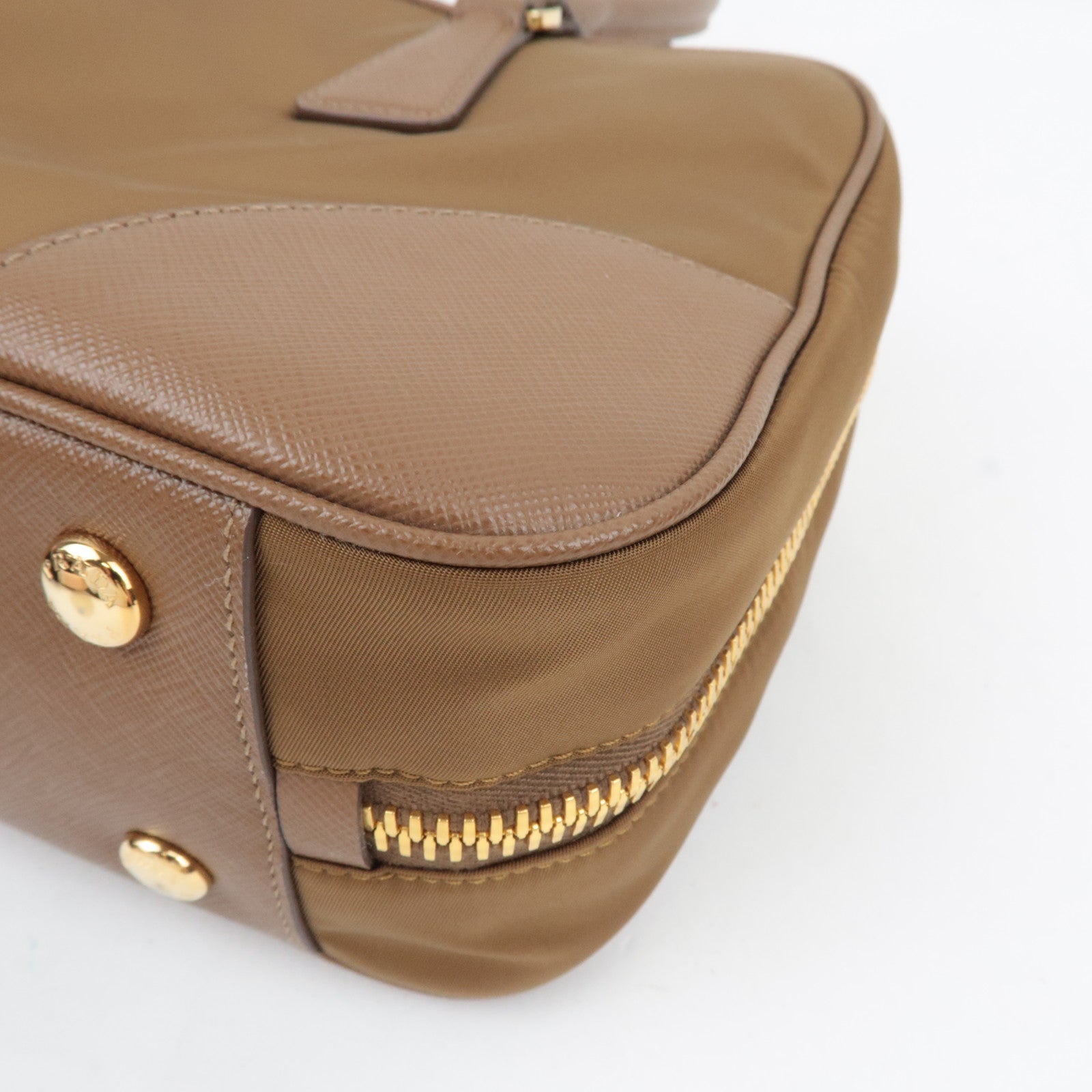 PRADA Re-Edition 1978 Medium 2Way Handbag Leather Beige 1BB115 *Strap, Clochette, Poignet