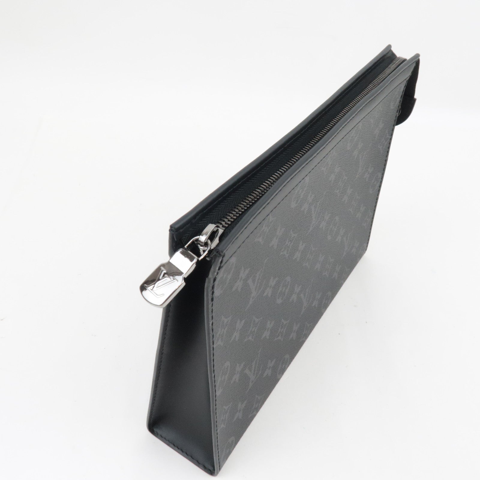 Louis Vuitton Monogram Eclipse Pochette Voyage MM Clutch Bag M61692 RFID *Dust bag