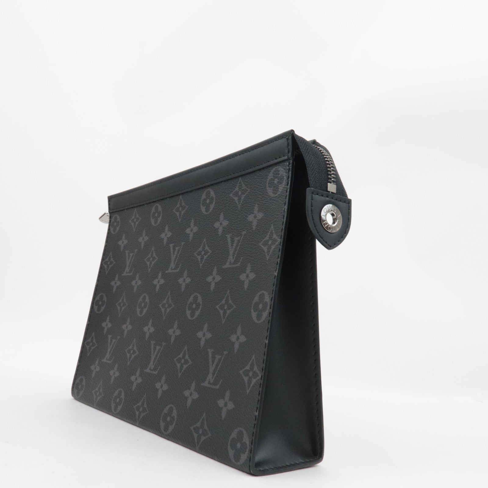 Louis Vuitton Monogram Eclipse Pochette Voyage MM Clutch Bag M61692 RFID *Dust bag