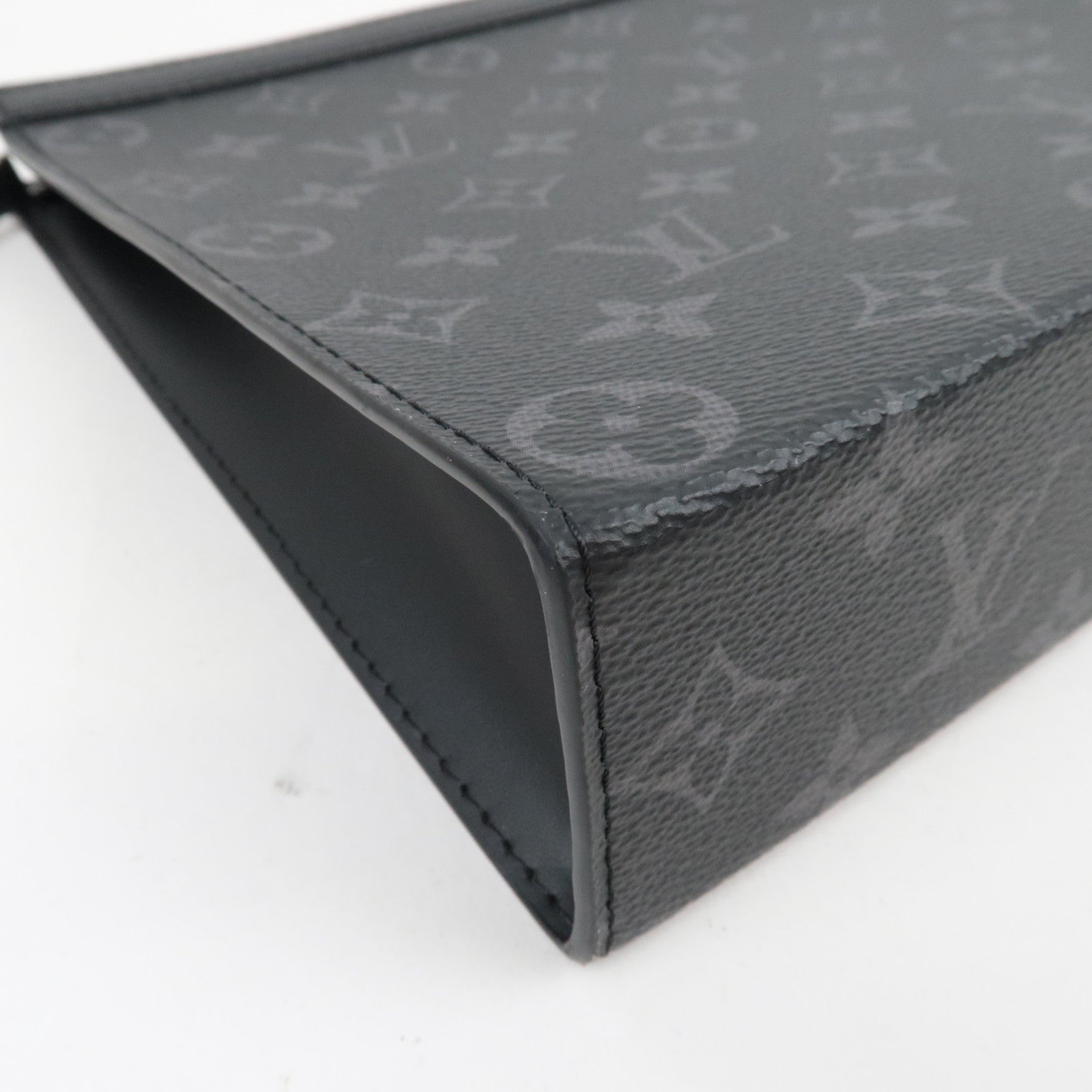 Louis Vuitton Monogram Eclipse Pochette Voyage MM Clutch Bag M61692 RFID *Dust bag