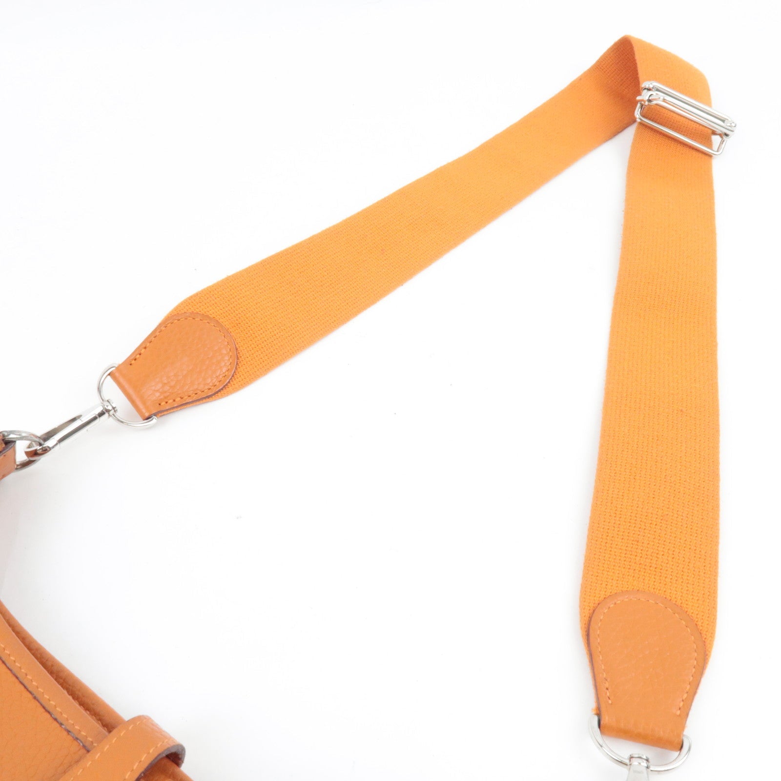 HERMES Evelyn 3 PM Shoulder Bag □I Stamp (2005) Taurillon Clemence Orange Silver HDW *Box, Dust bag, Strap