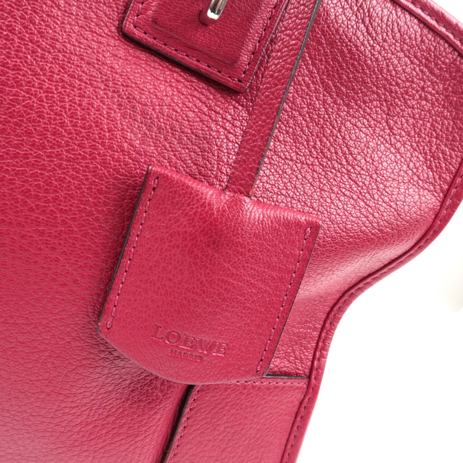 LOEWE Amazona 36 Hand Bag Leather Red *Dust bag, Key Lock, Crochette