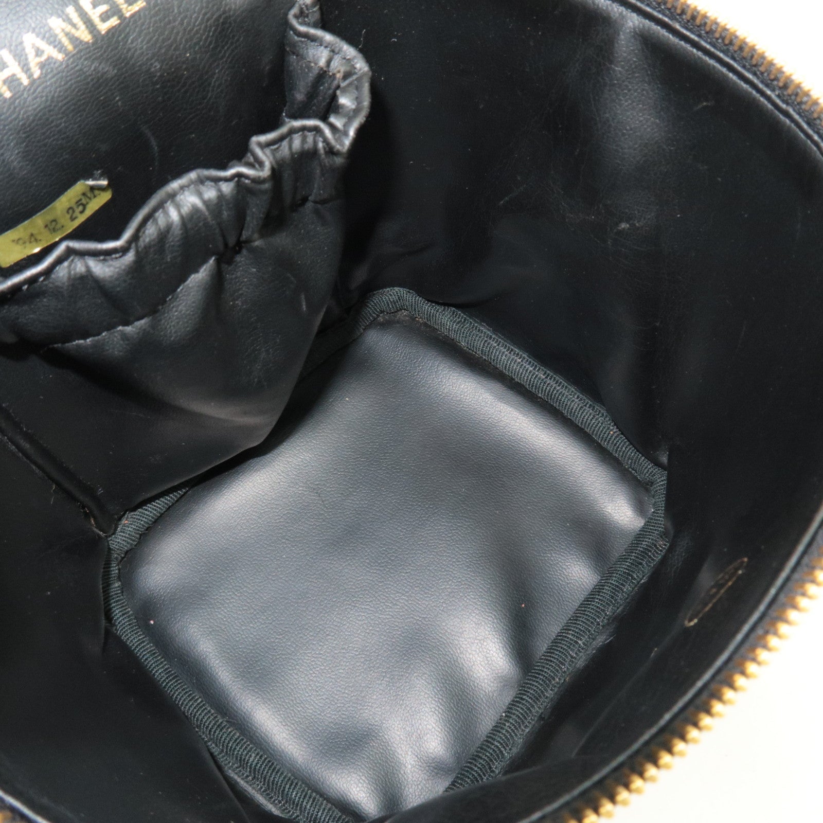 CHANEL Bicolore Vanity Bag Leather Black Gold HDW A01619 3124597