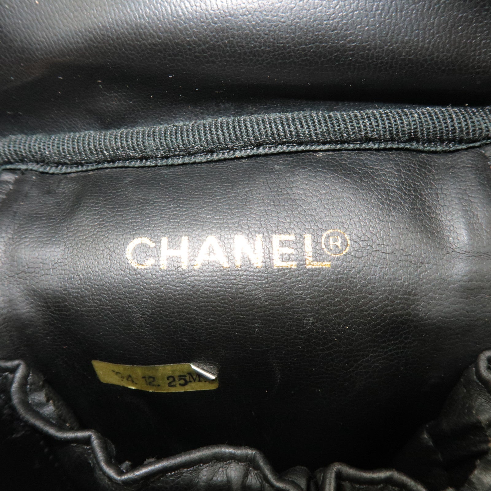 CHANEL Bicolore Vanity Bag Leather Black Gold HDW A01619 3124597