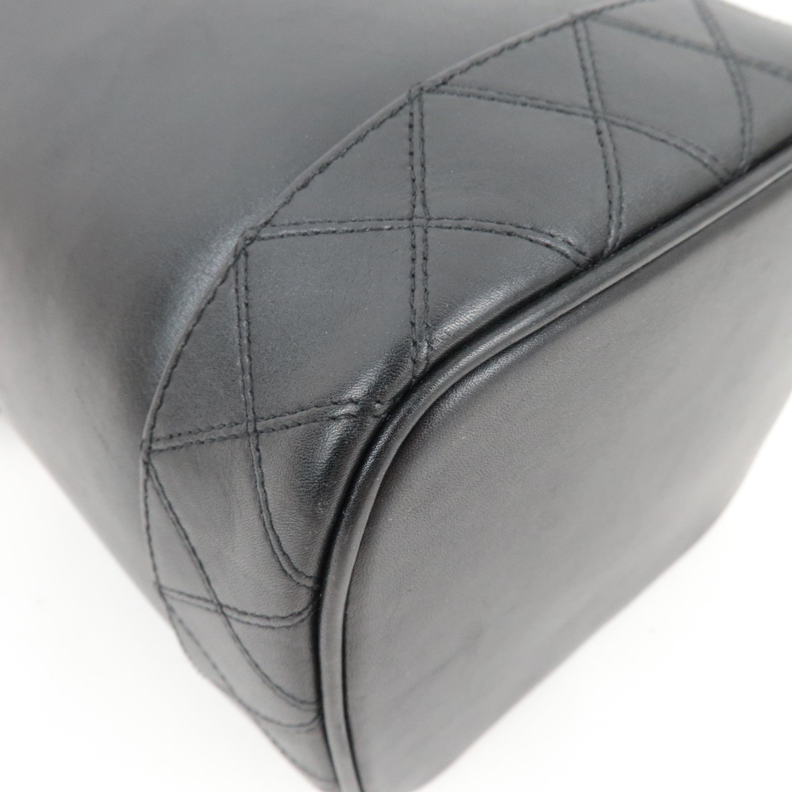 CHANEL Bicolore Vanity Bag Leather Black Gold HDW A01619 3124597