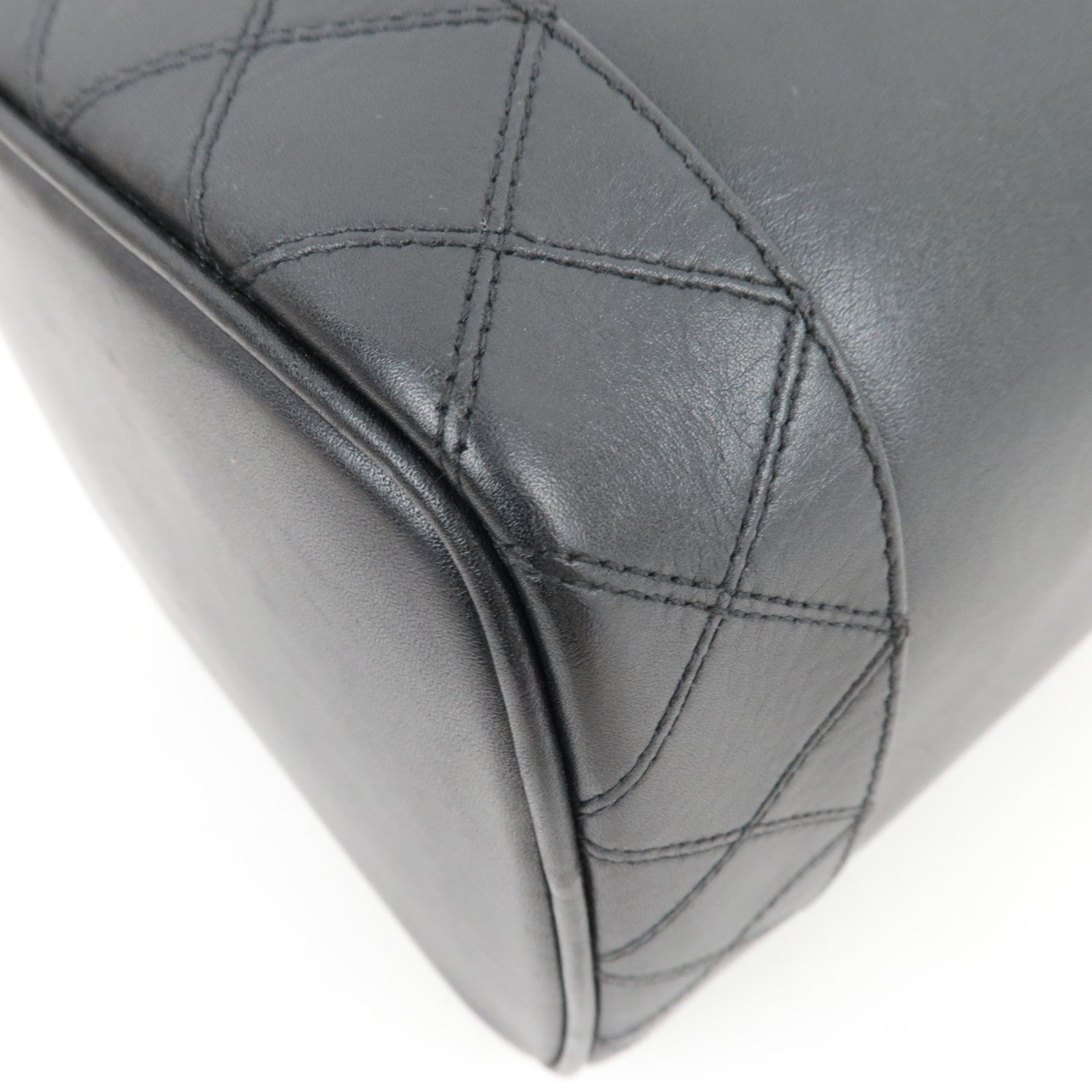 CHANEL Bicolore Vanity Bag Leather Black Gold HDW A01619 3124597