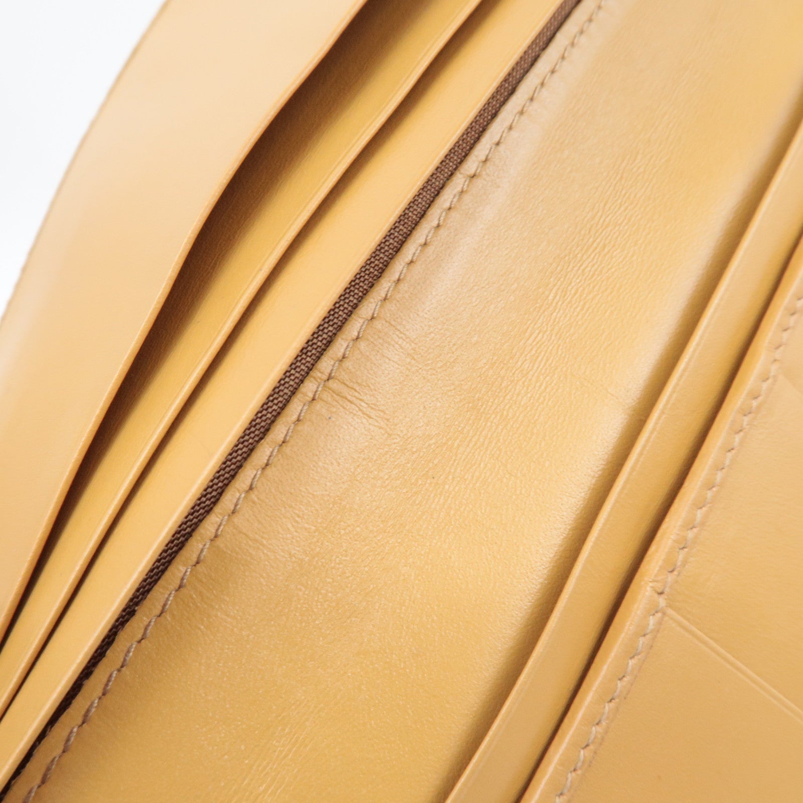 CELINE Macadam Bi-Fold Long Wallet PVC Leather Brown Beige