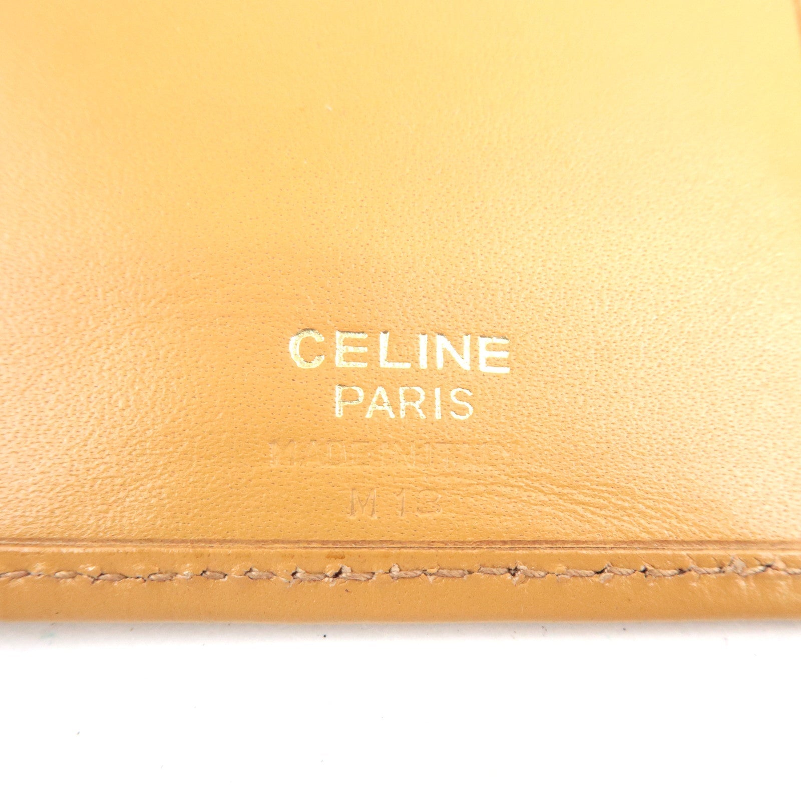 CELINE Macadam Bi-Fold Long Wallet PVC Leather Brown Beige