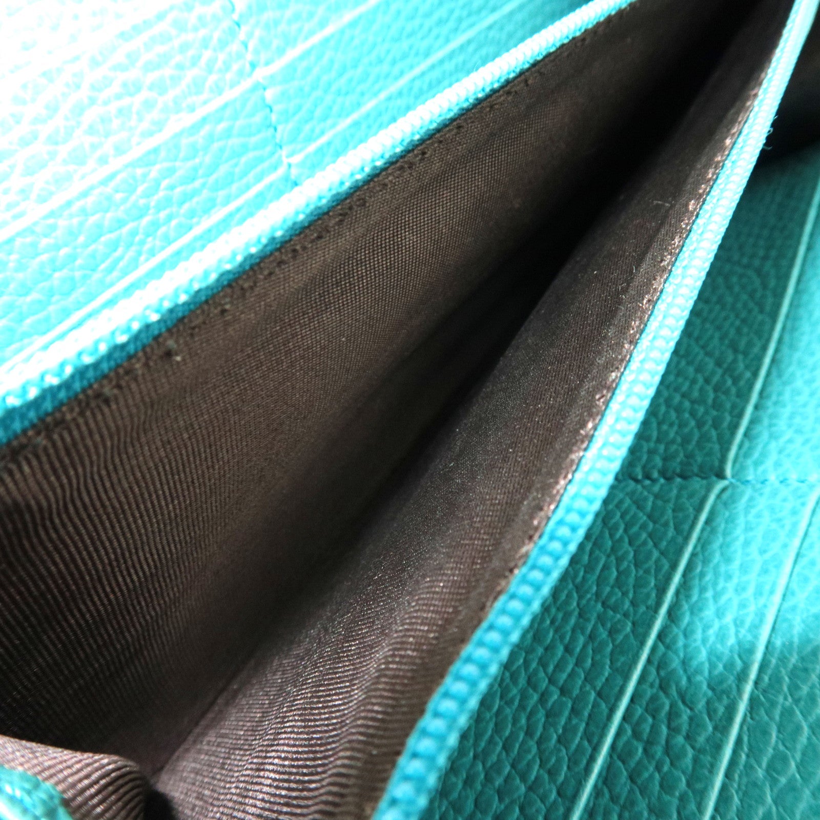 GUCCI Round Zipper Long Wallet GG Canvas Leather Beige Blue 363423 *Box