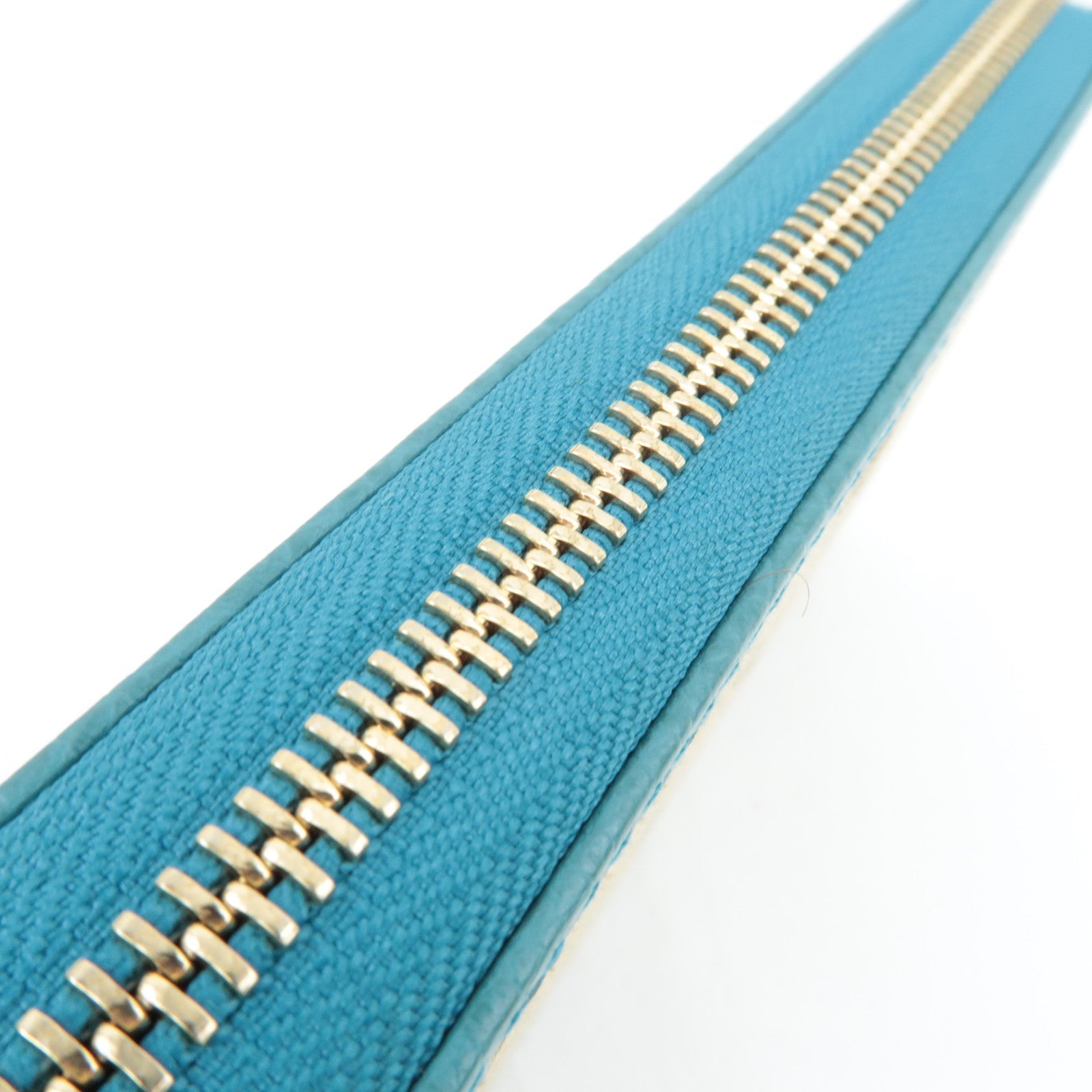 GUCCI Round Zipper Long Wallet GG Canvas Leather Beige Blue 363423 *Box